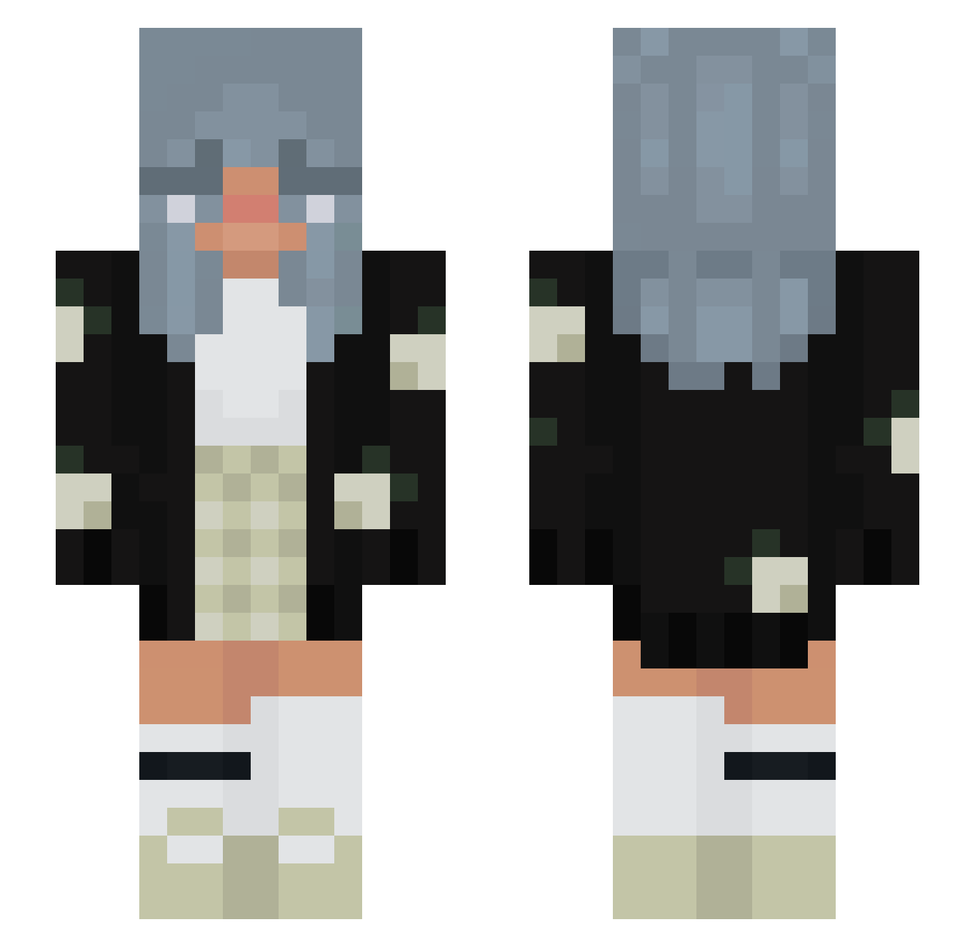Blubwurry Minecraft skin, front and back view