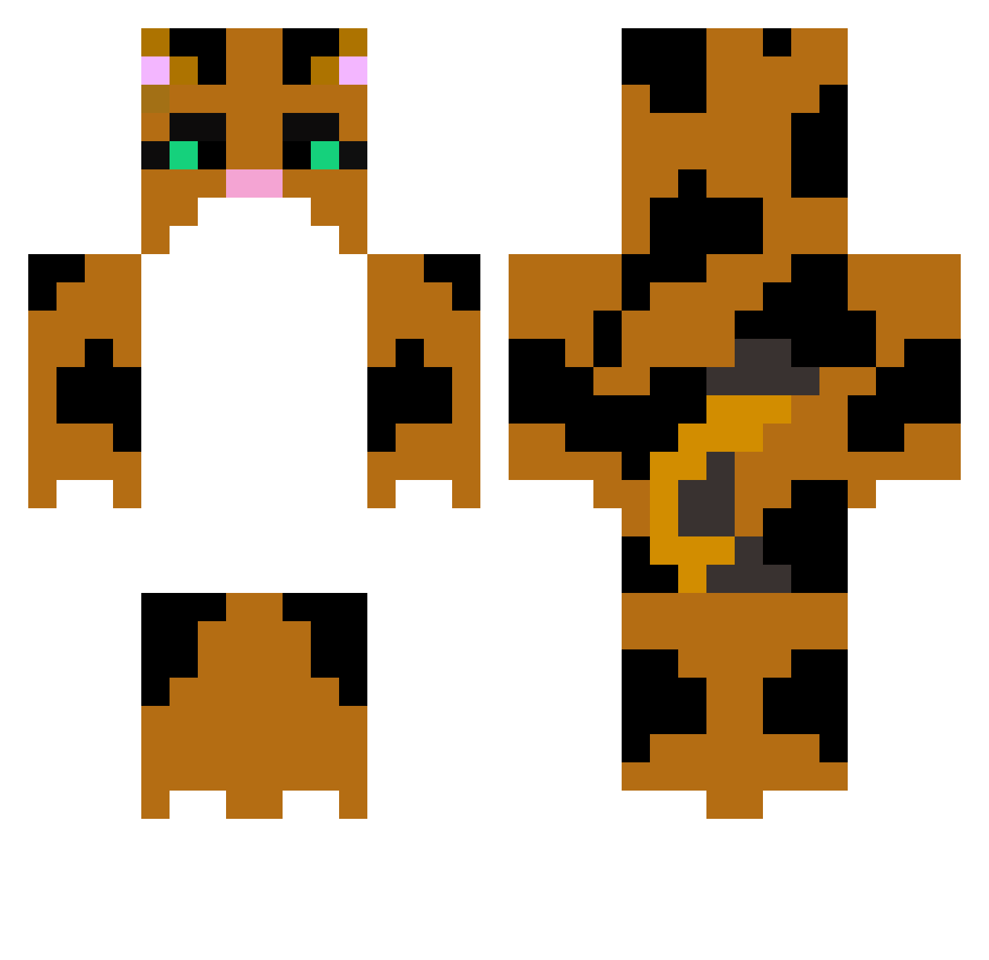 TNF Minecraft skin, front and back view