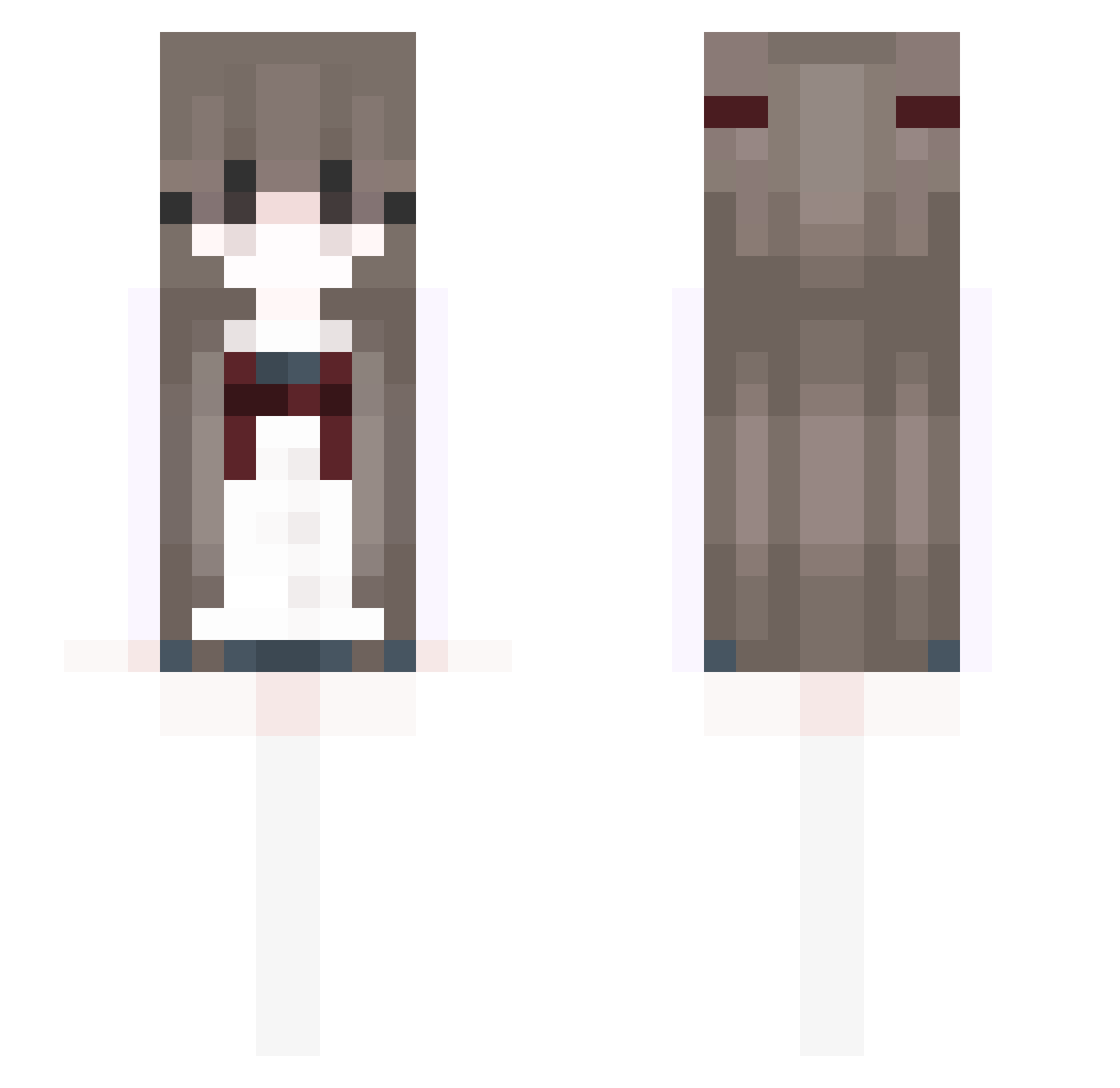 yenpie Minecraft skin, front and back view