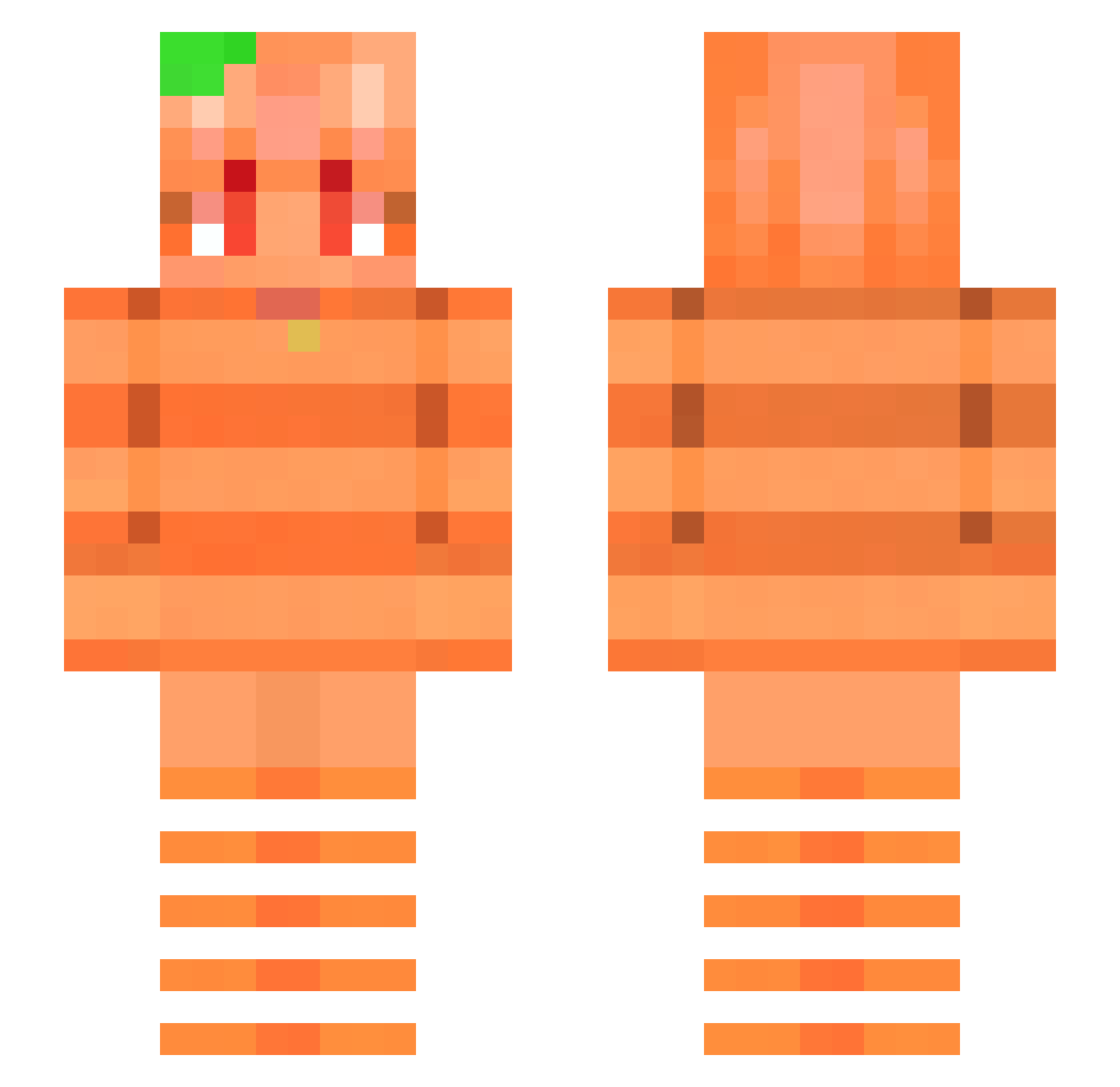 TheOrangeOfFate Minecraft skin, front and back view
