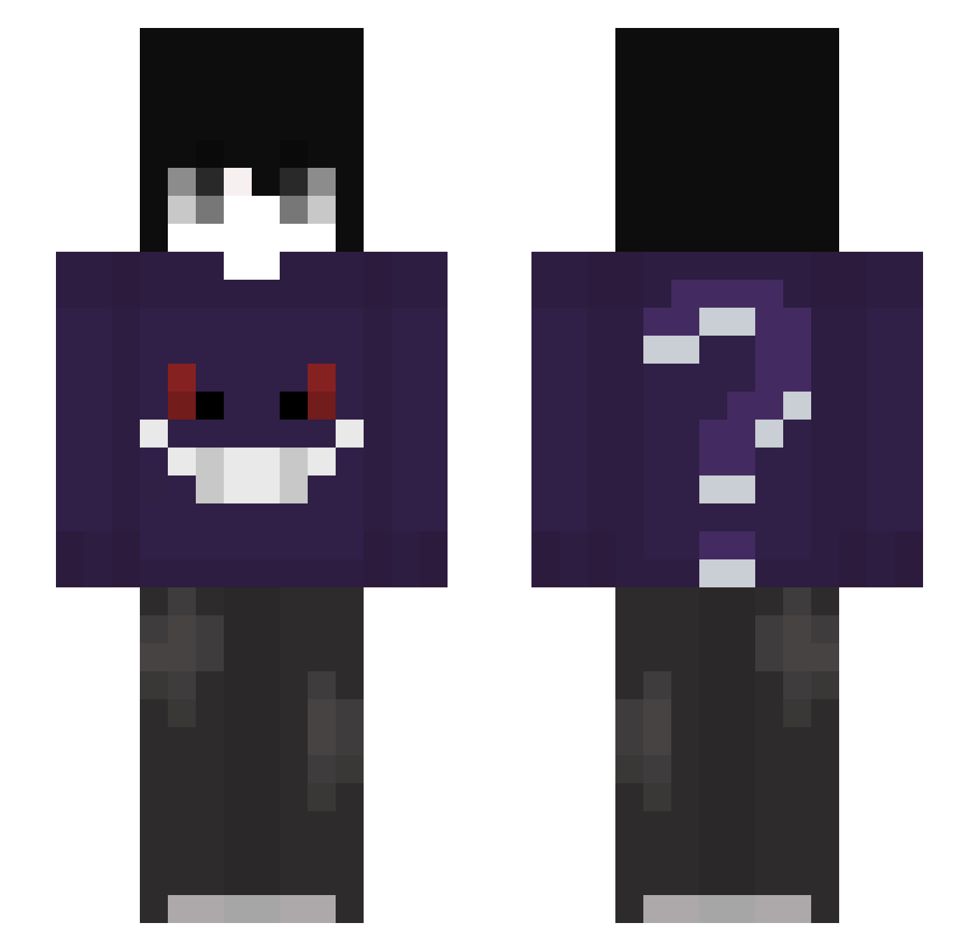 KaiMotty Minecraft skin, front and back view