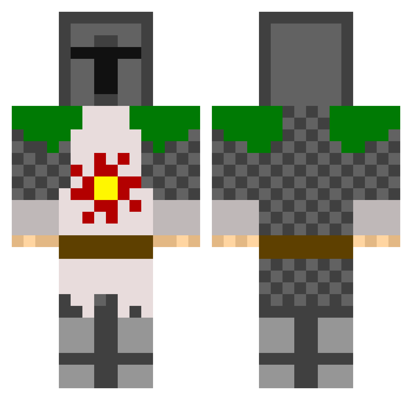 Taupale Minecraft skin, front and back view