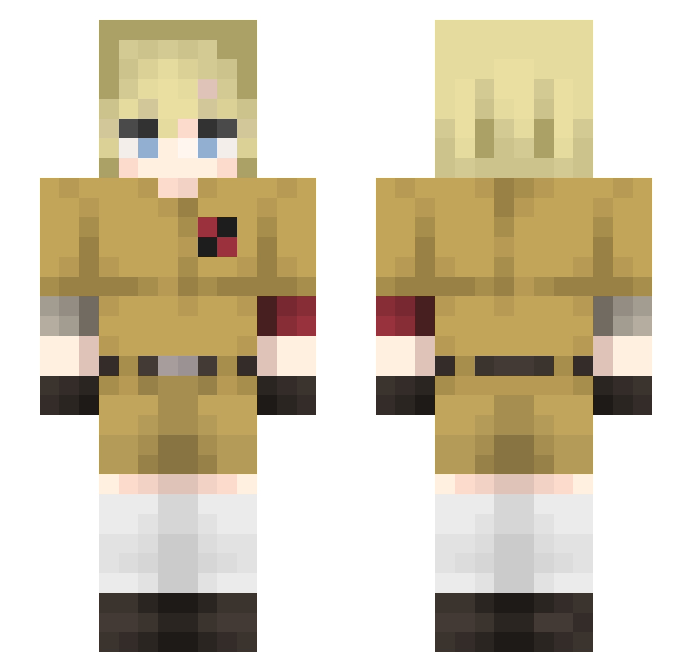 upercut Minecraft skin, front and back view