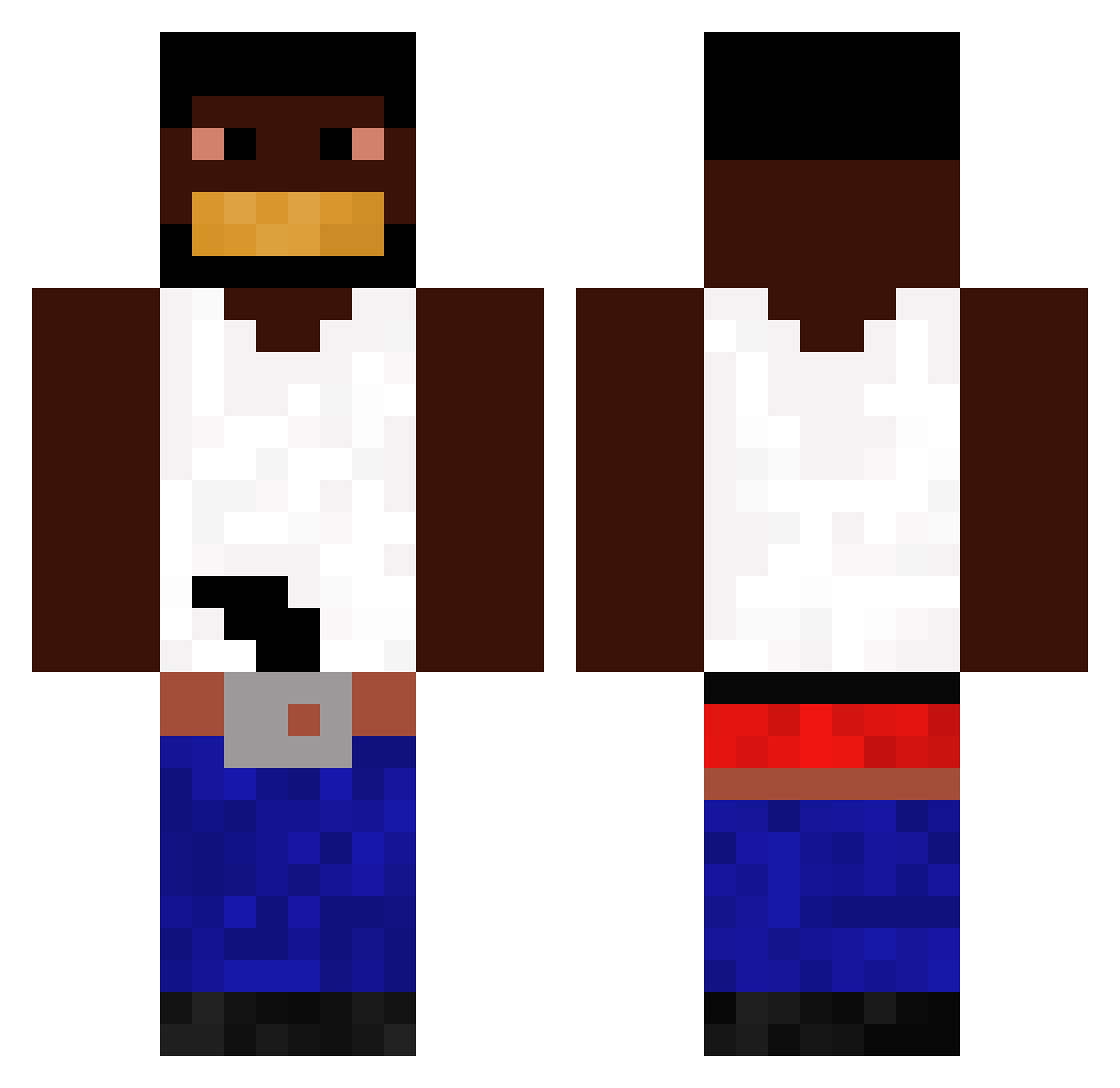lhateblackpeople Minecraft skin, front and back view