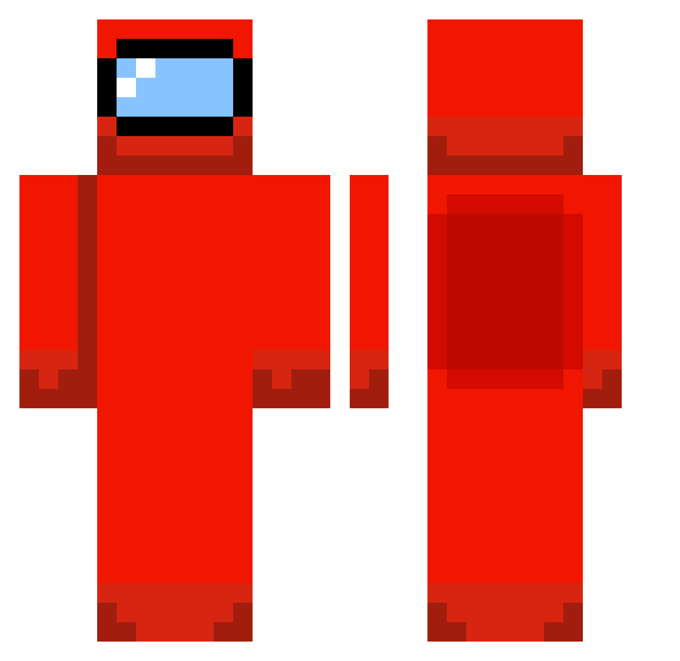 RocketJumpPanda Minecraft skin, front and back view
