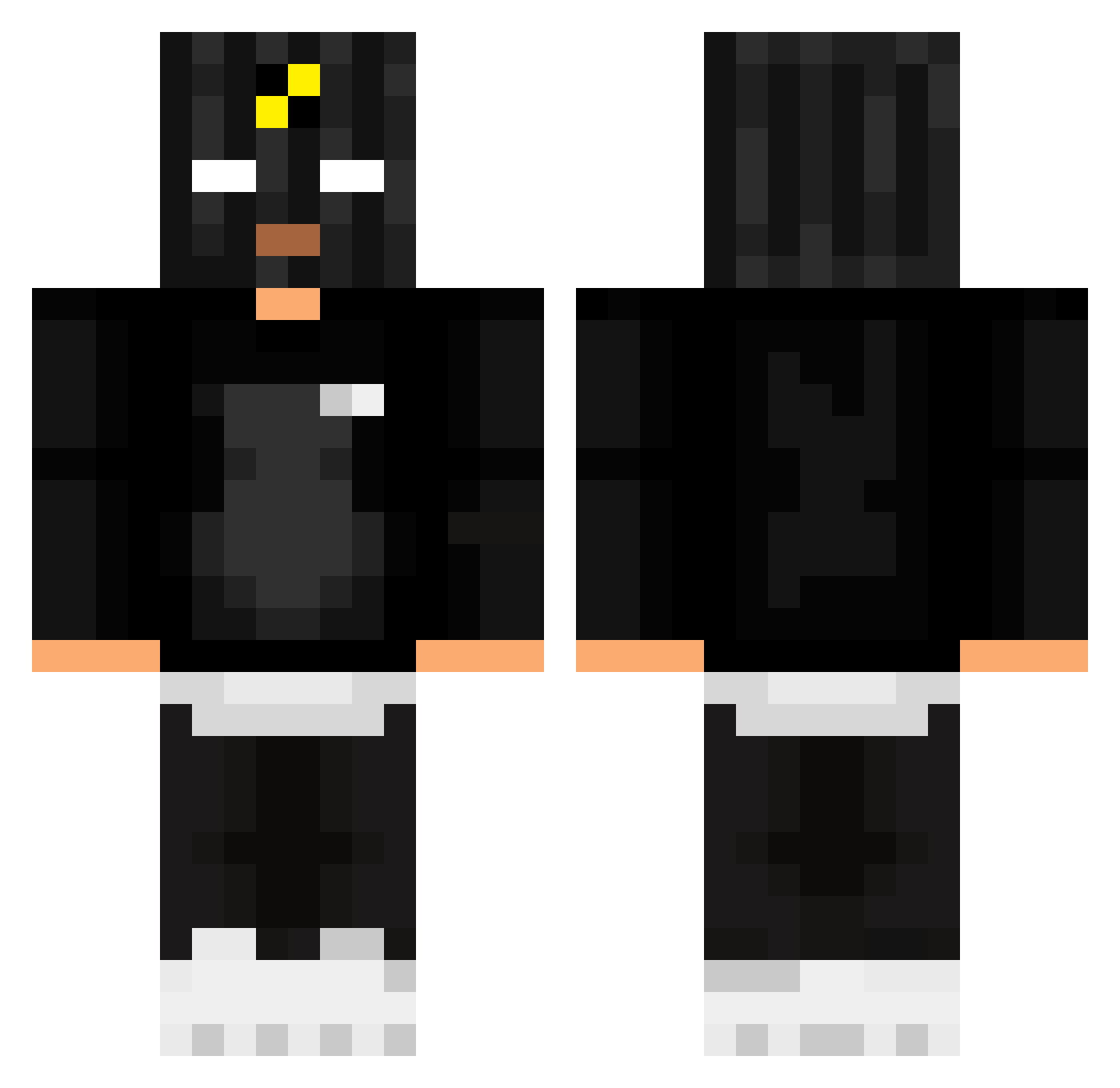 Bigmantyron Minecraft skin, front and back view