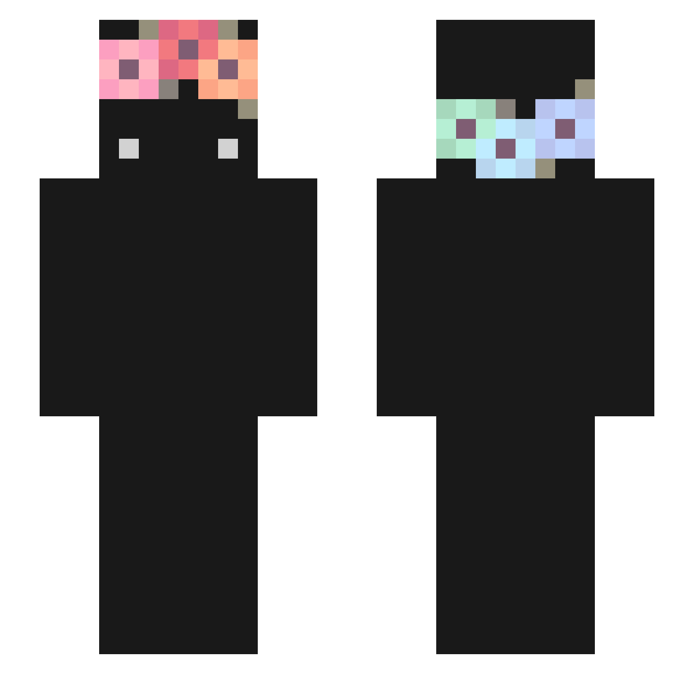 zylu1 Minecraft skin, front and back view