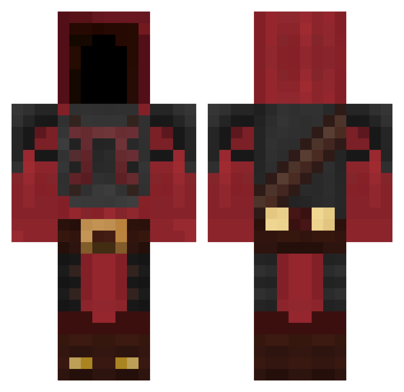 LordVega Minecraft skin, front and back view