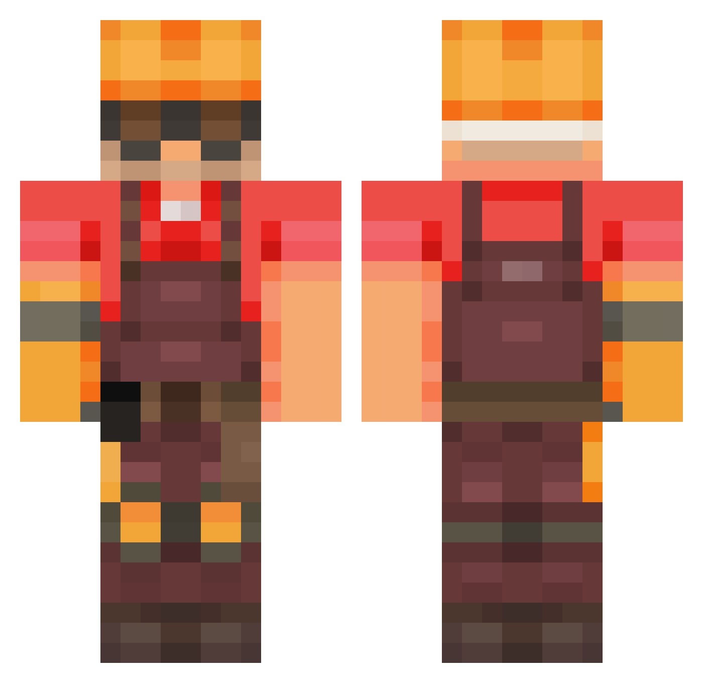 Thauvin20 Minecraft skin, front and back view