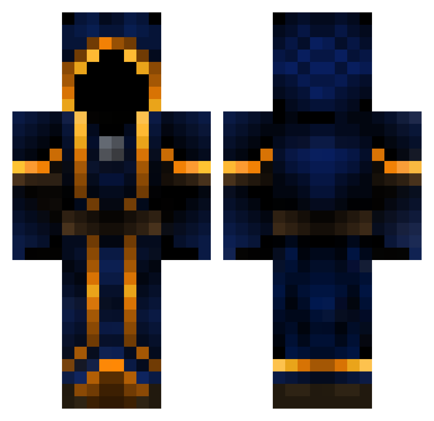 Catalyst44 Minecraft skin, front and back view