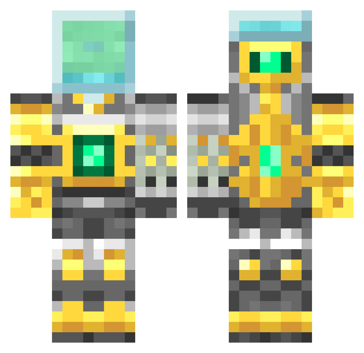 Radamanthys Minecraft skin, front and back view