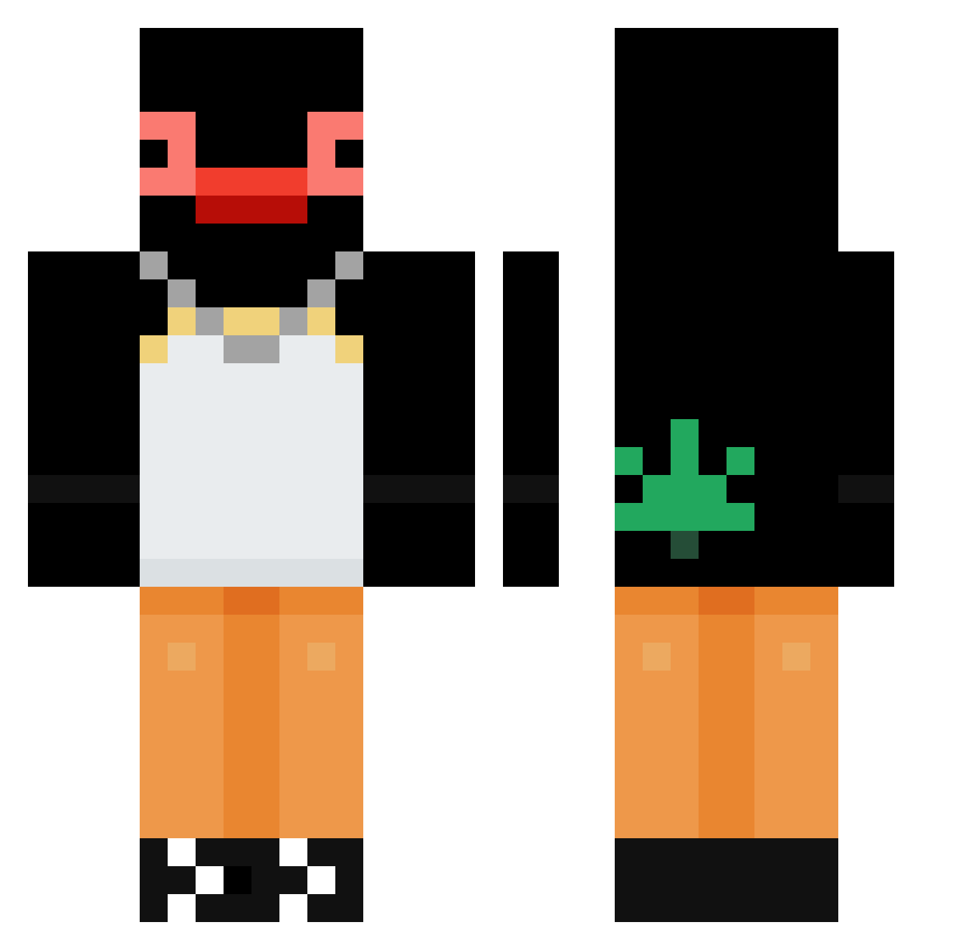 MieciuPingwin Minecraft skin, front and back view