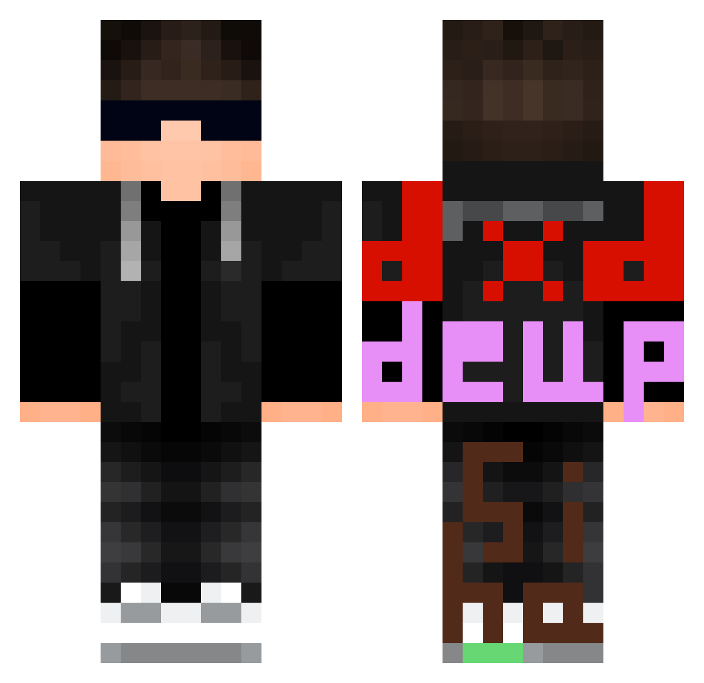 Supirior_Devilz Minecraft skin, front and back view