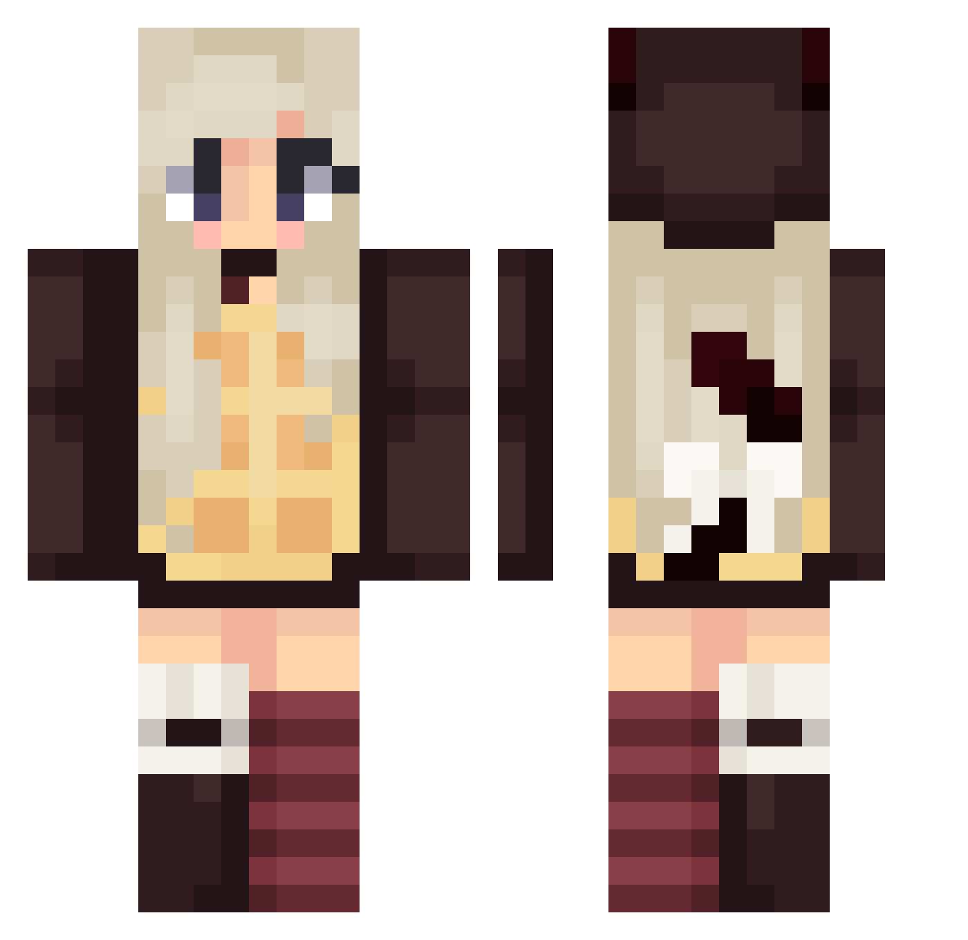 AmI_Tweaking Minecraft skin, front and back view