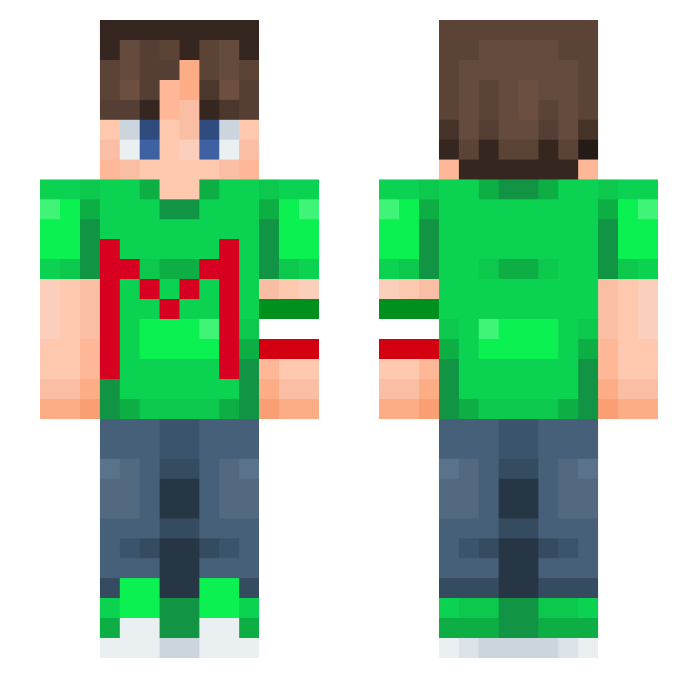 player_cheese958 Minecraft skin, front and back view
