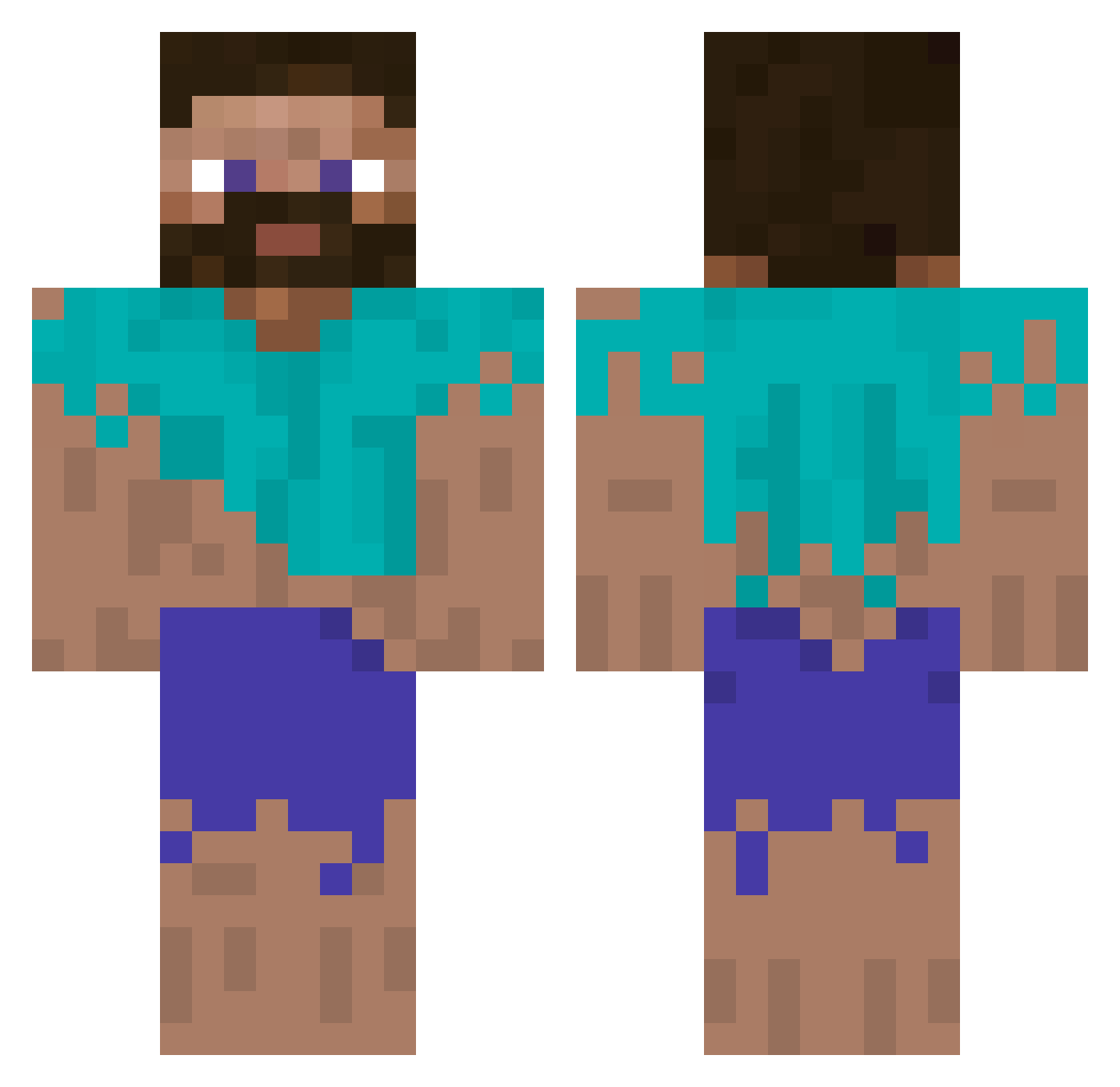 GAUNT0R Minecraft skin, front and back view