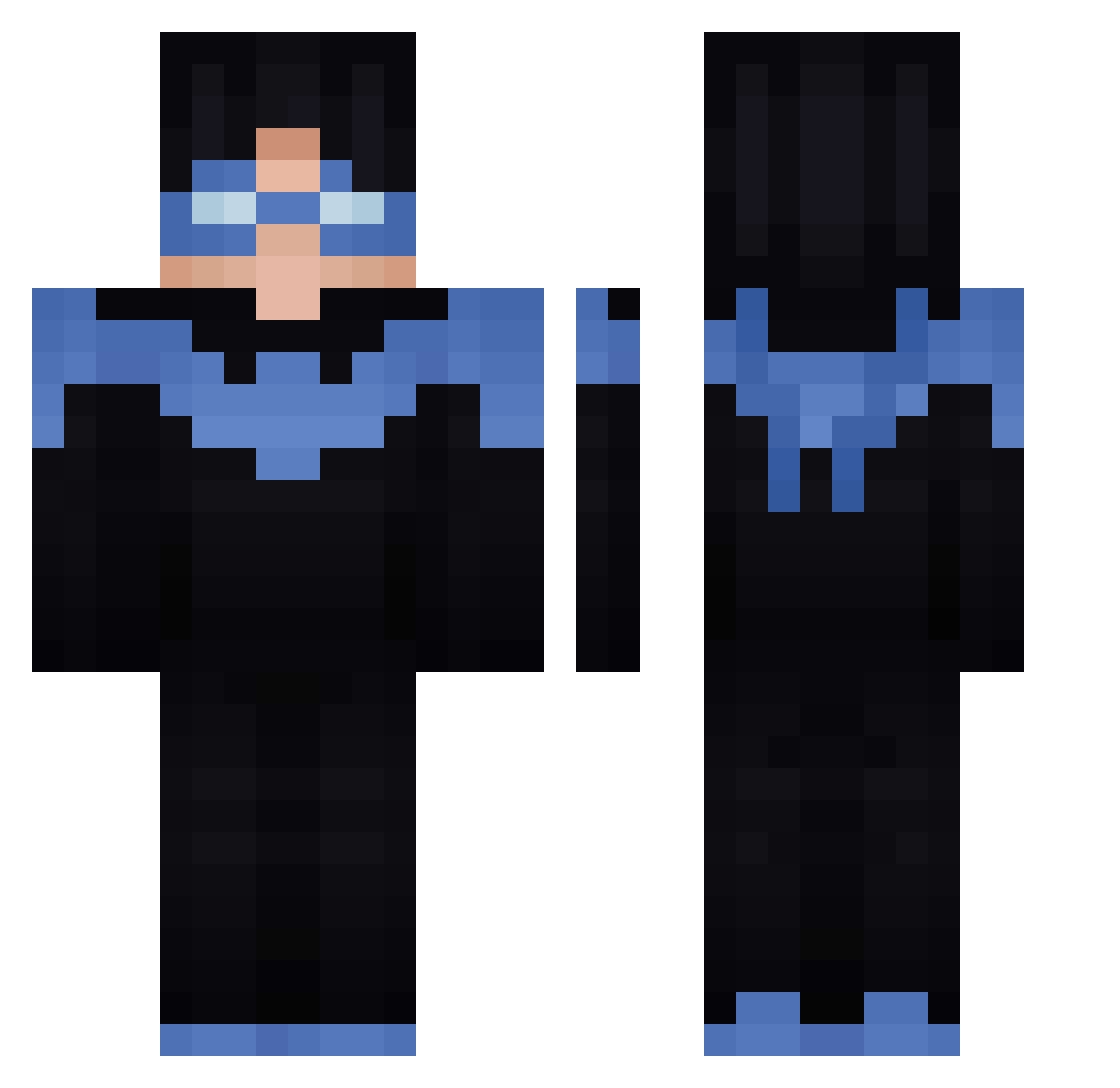 Akira10232 Minecraft skin, front and back view