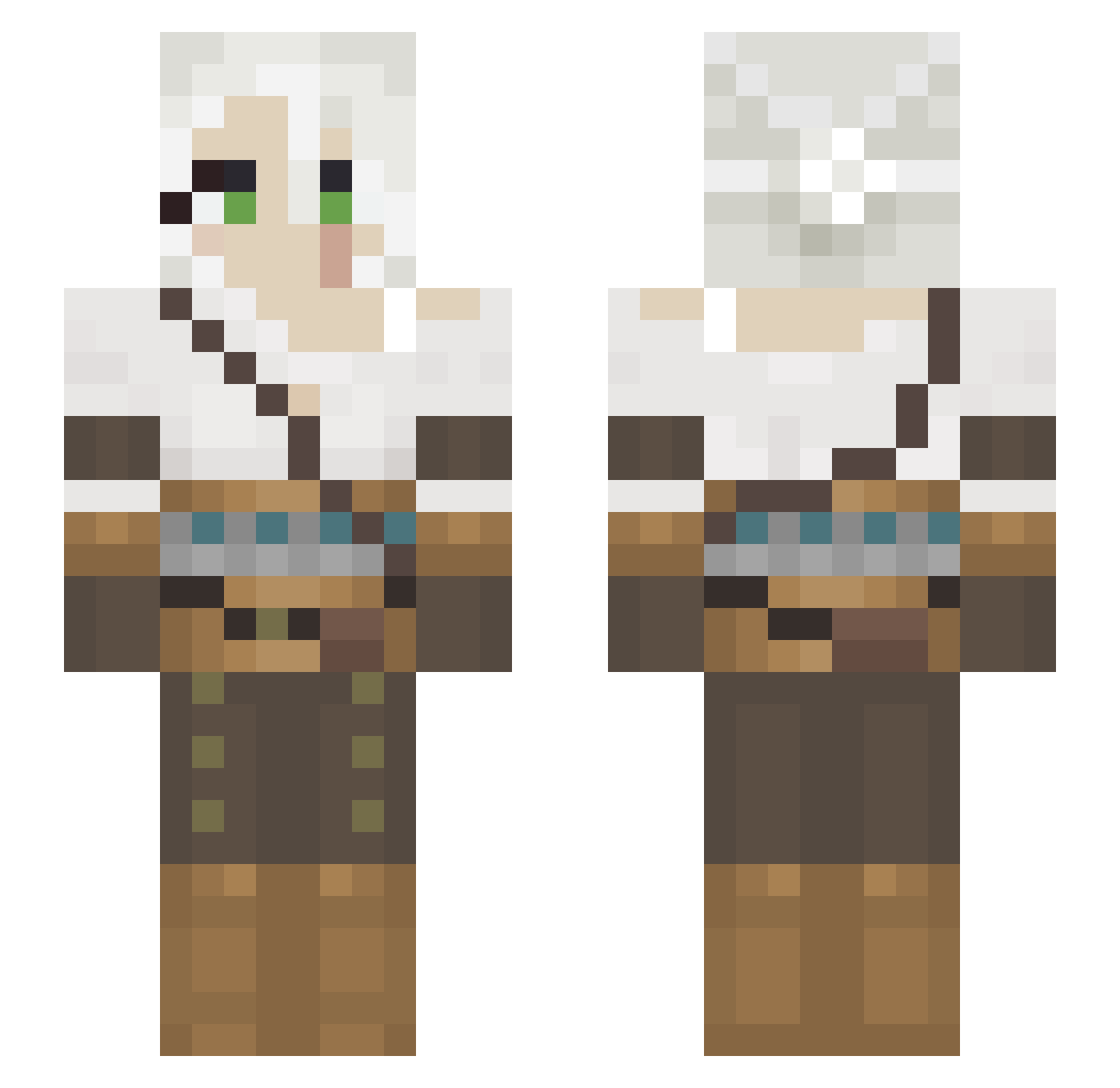 Clover68 Minecraft skin, front and back view