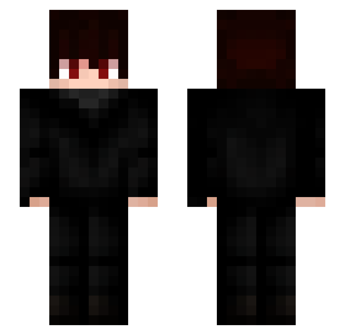 wxyzReaach Minecraft skin, front and back view