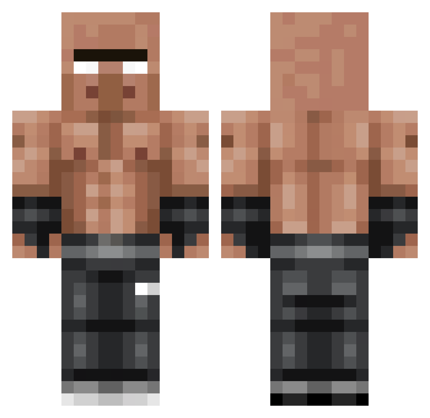 Steve2theMan Minecraft skin, front and back view