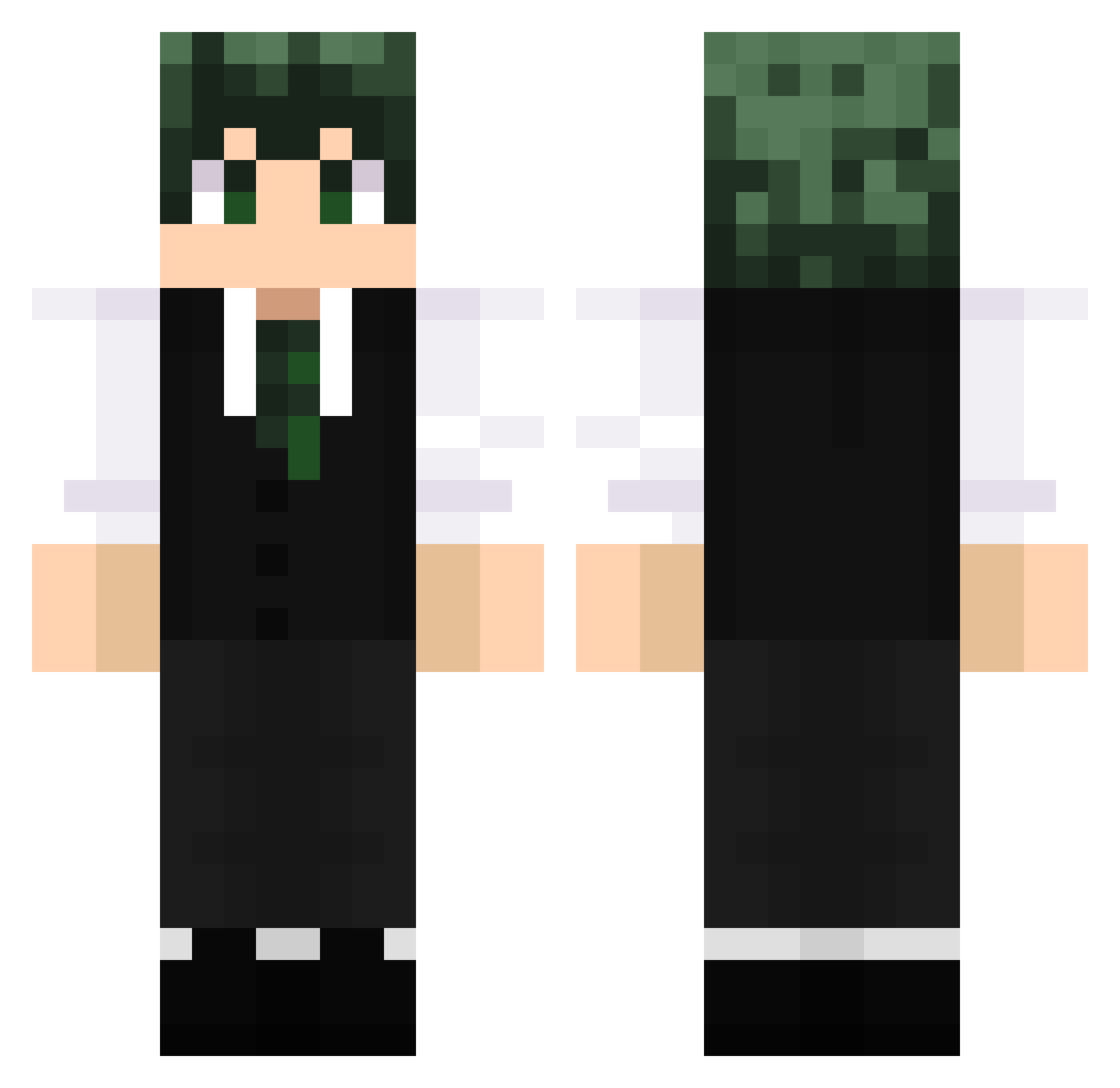 hikijaki Minecraft skin, front and back view