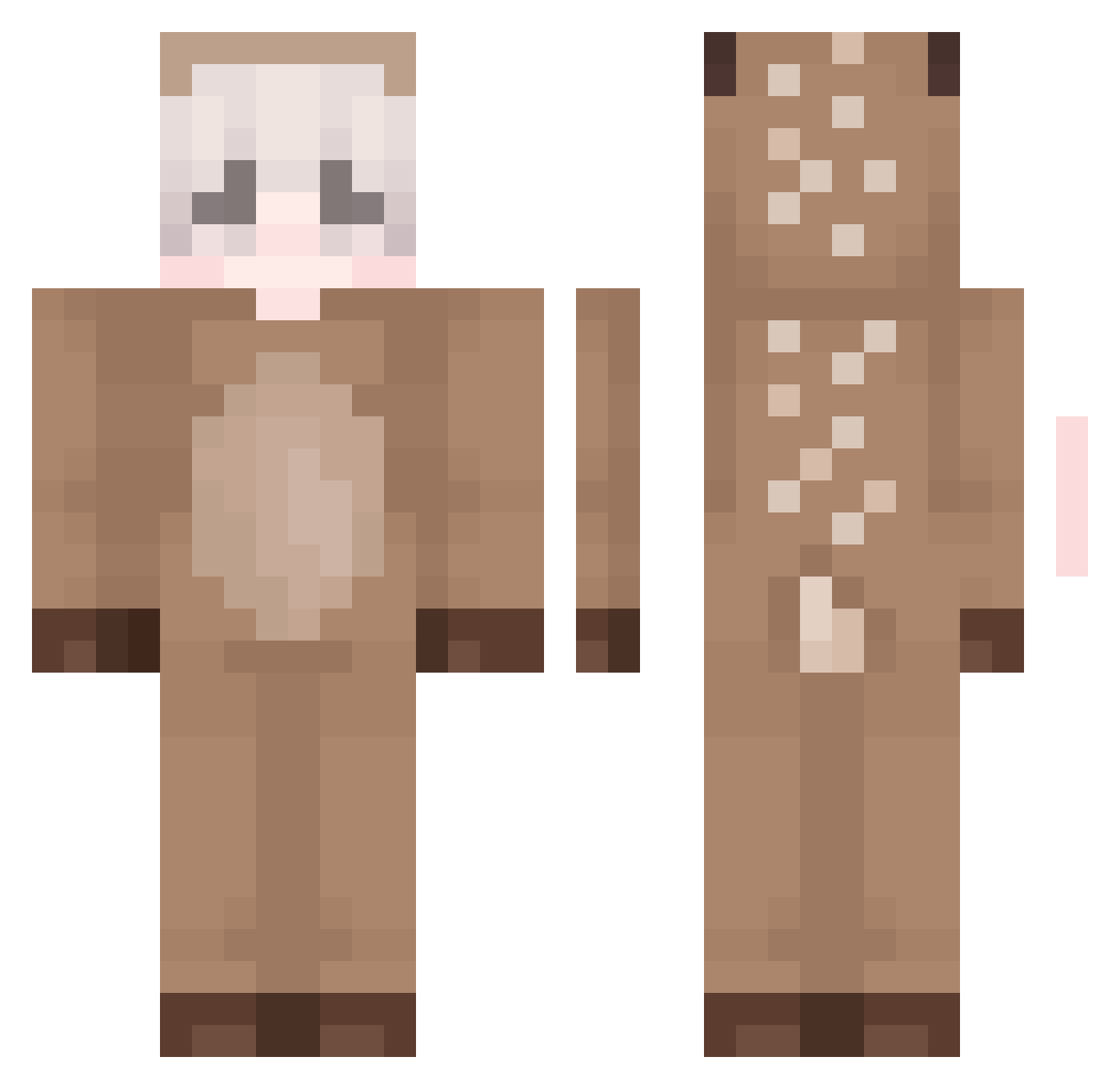 portafinestra Minecraft skin, front and back view
