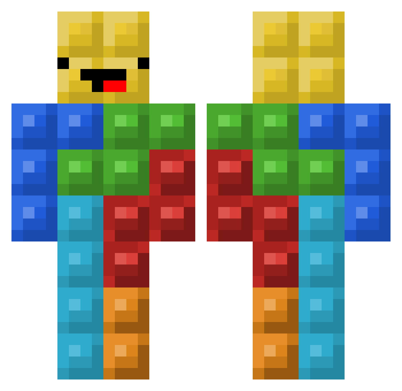 tamlok4 Minecraft skin, front and back view