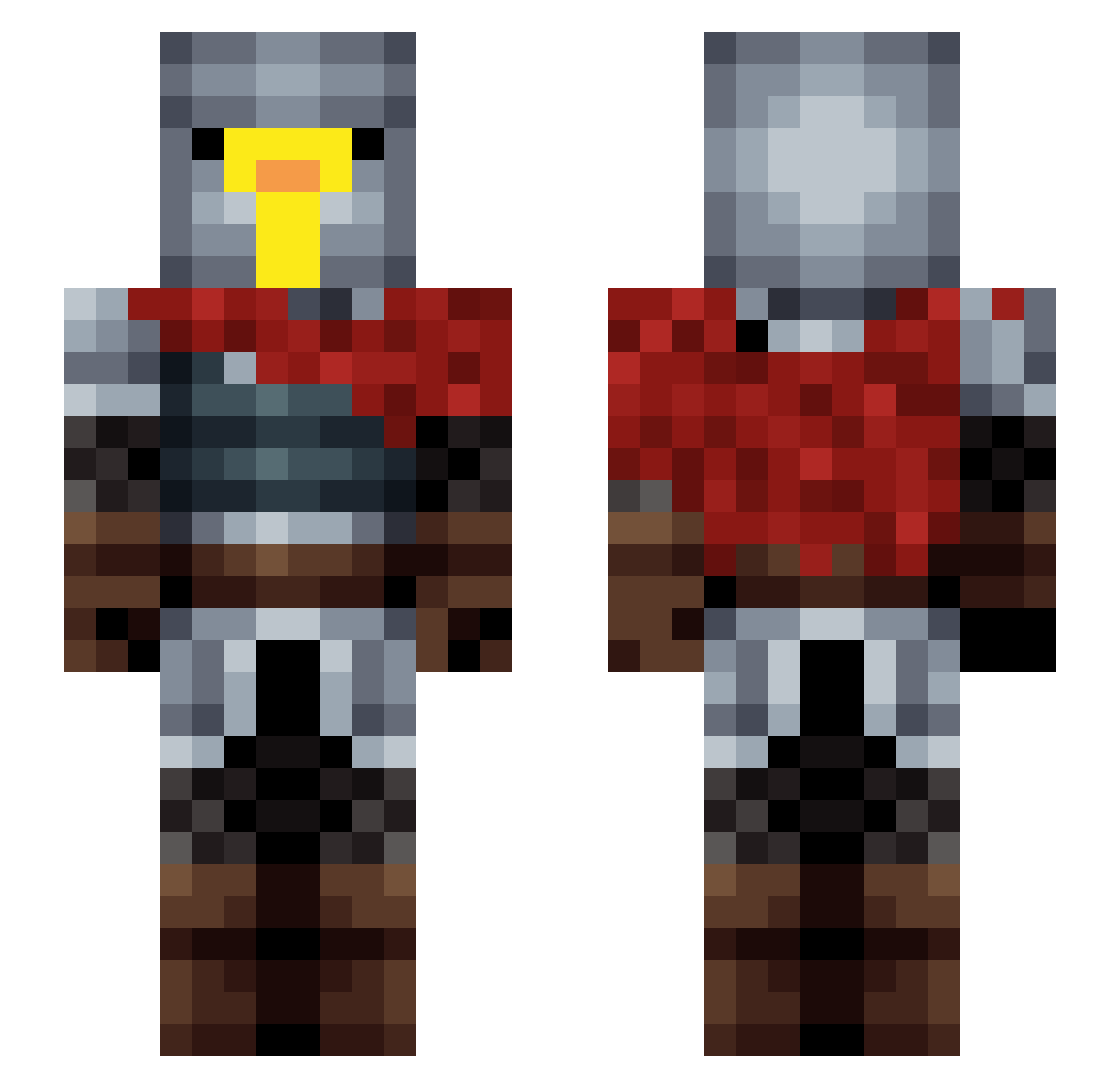 chillibrin Minecraft skin, front and back view