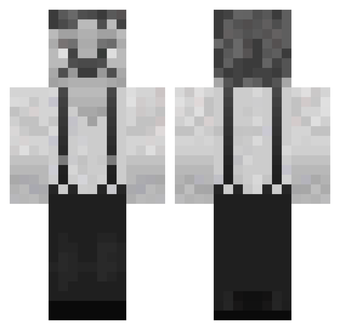 DrHerp Minecraft skin, front and back view