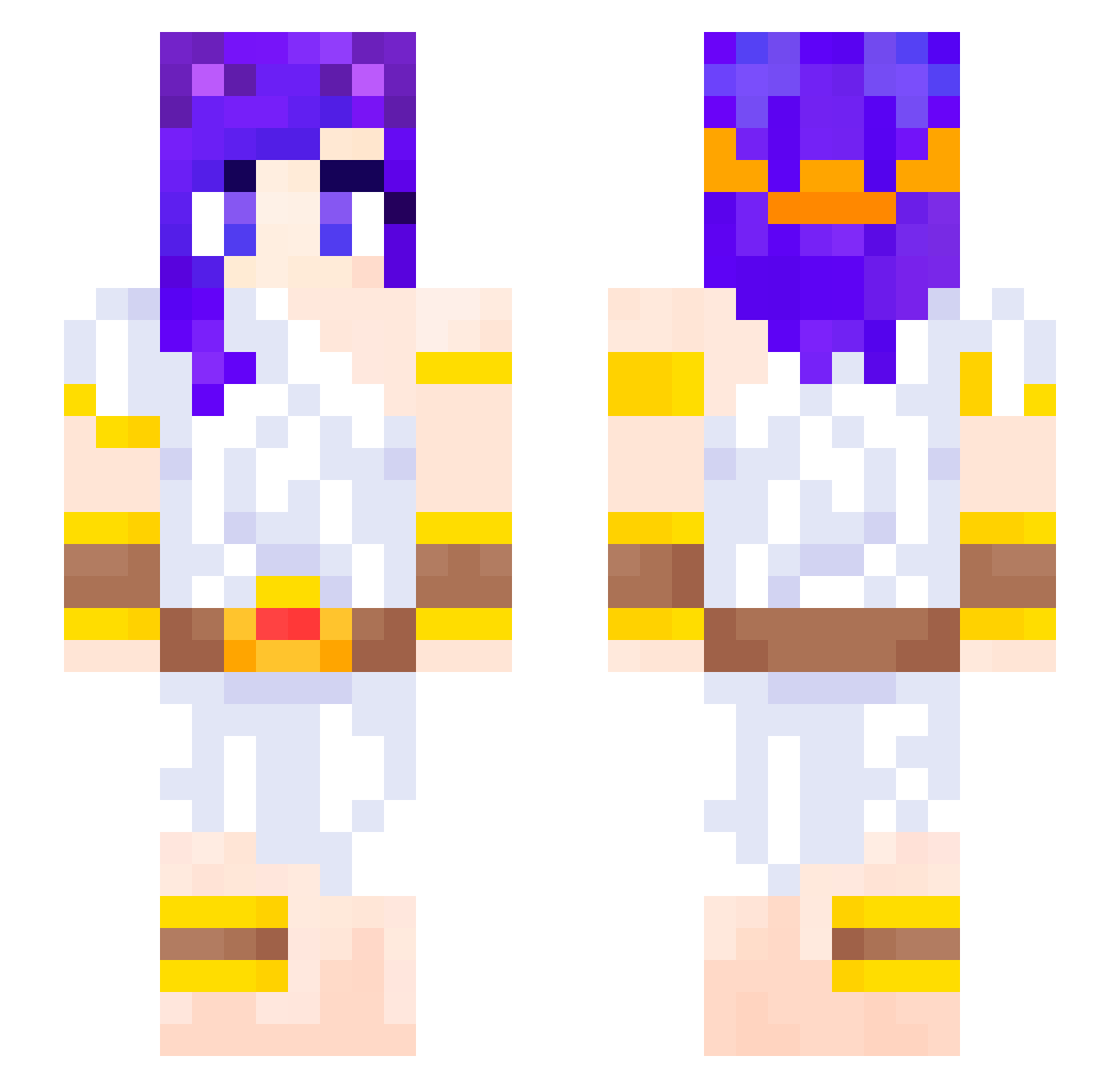SophieSoftie Minecraft skin, front and back view