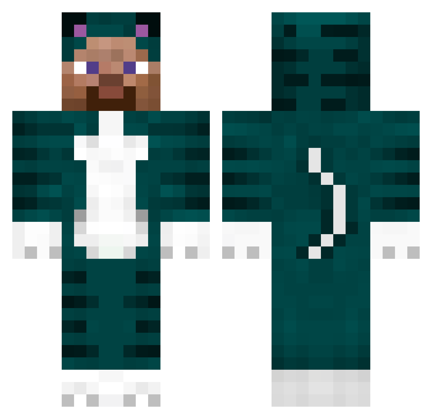 ThroughTime Minecraft skin, front and back view