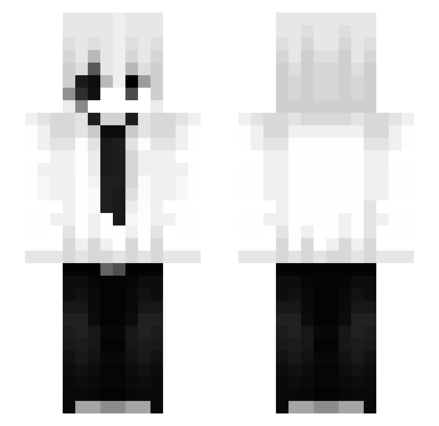 NoteEver Minecraft skin, front and back view