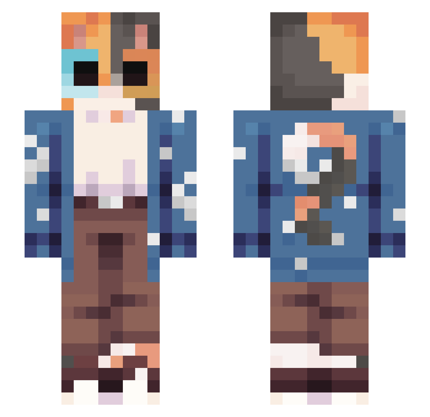 mycatgoober Minecraft skin, front and back view