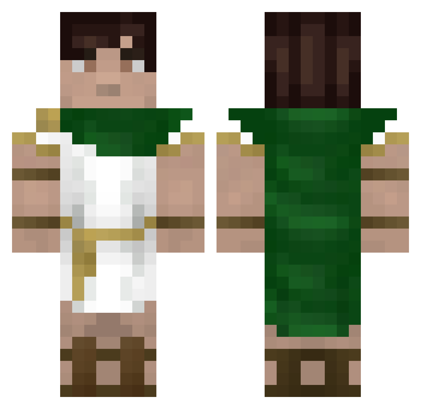 3uX Minecraft skin, front and back view