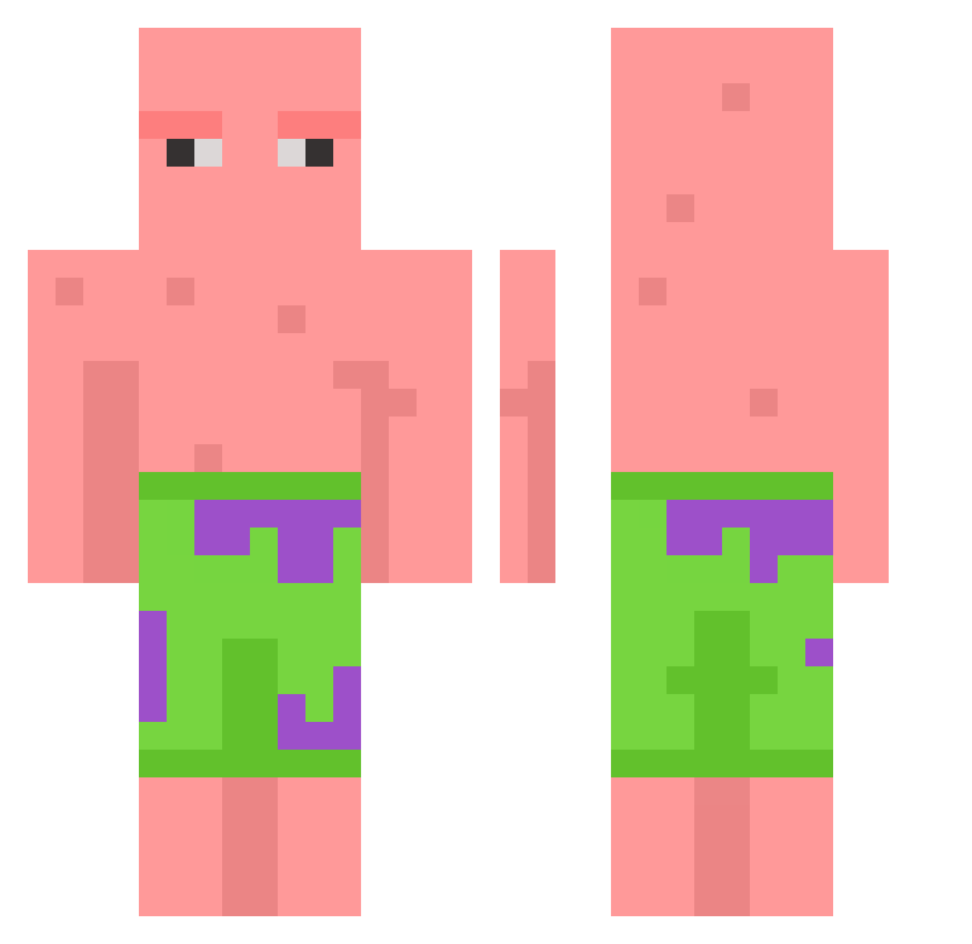 varisin Minecraft skin, front and back view