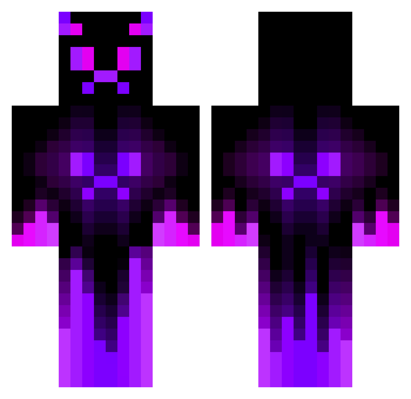 0A1ien Minecraft skin, front and back view