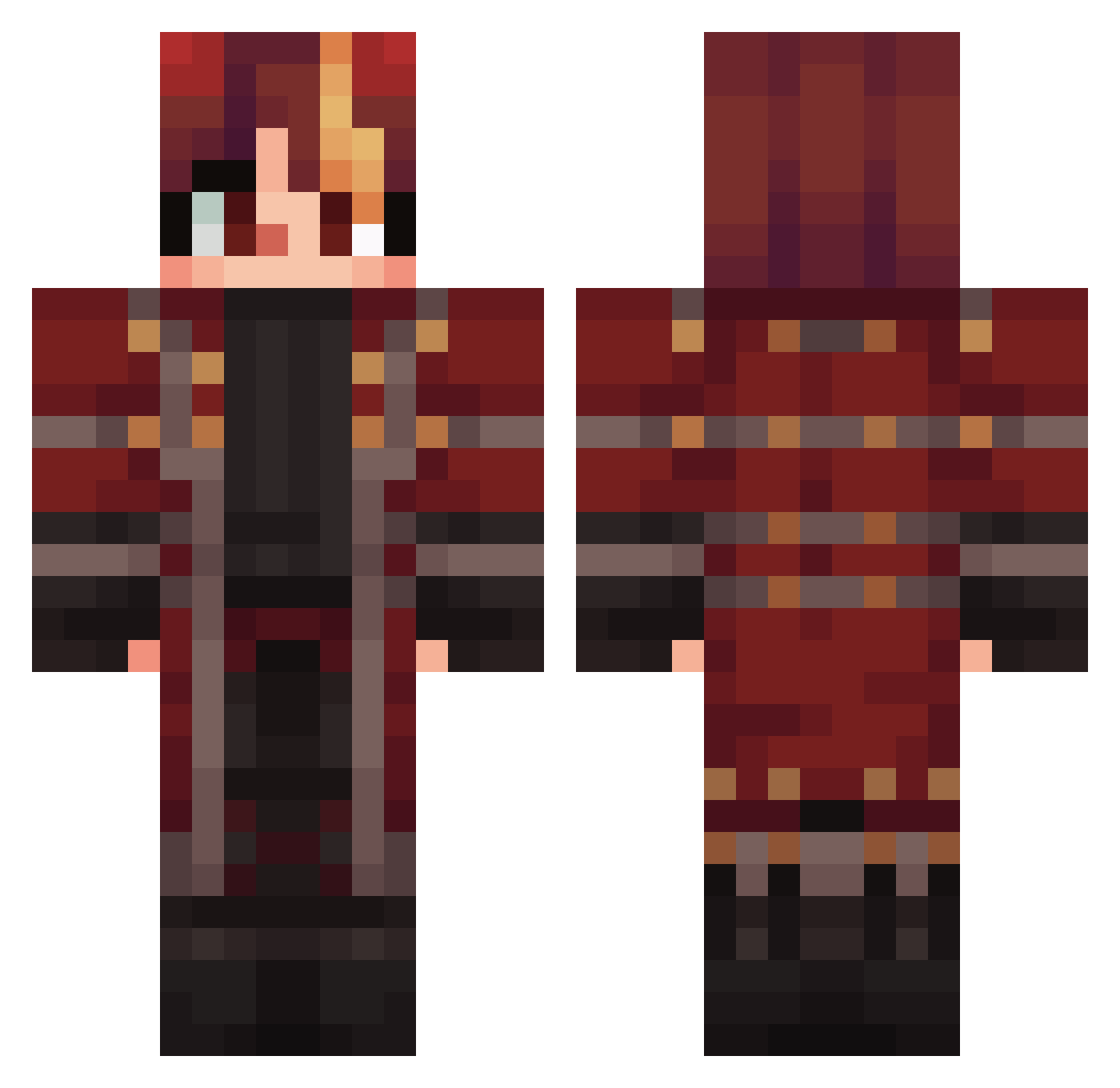 Kubusowiak Minecraft skin, front and back view