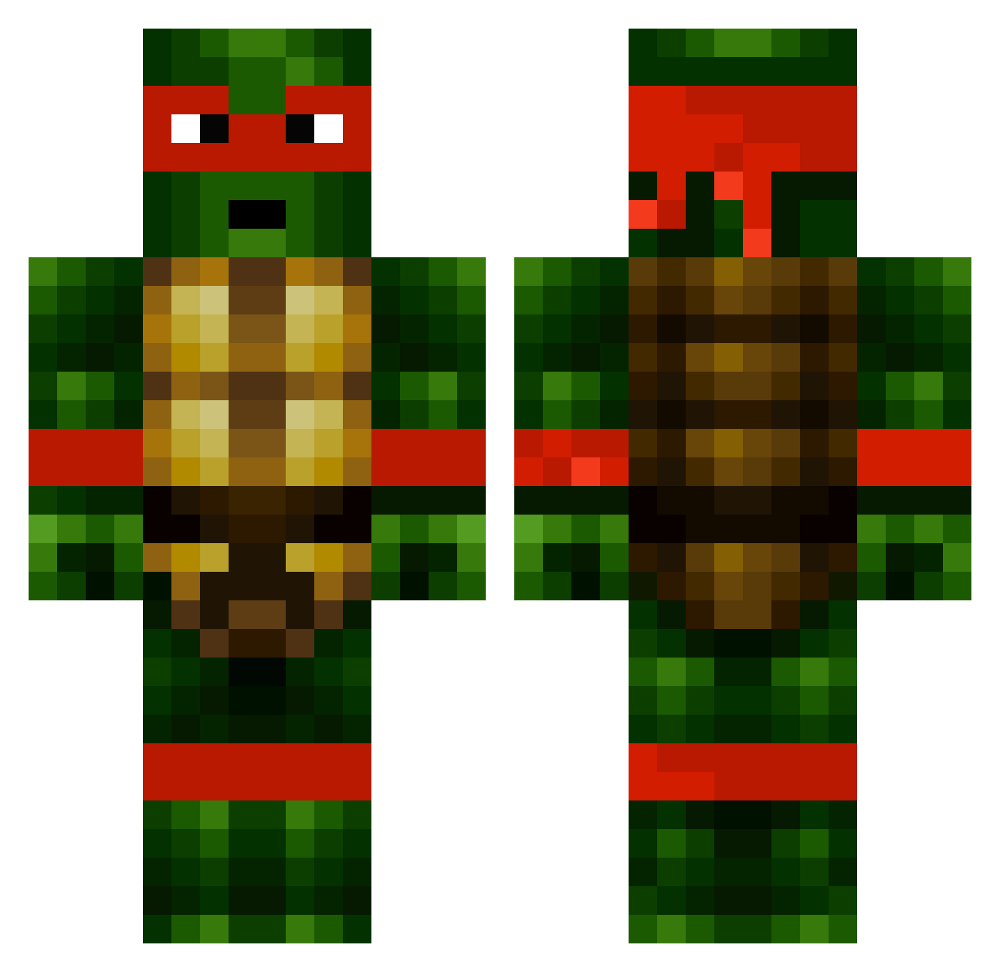 Deadzly Minecraft skin, front and back view
