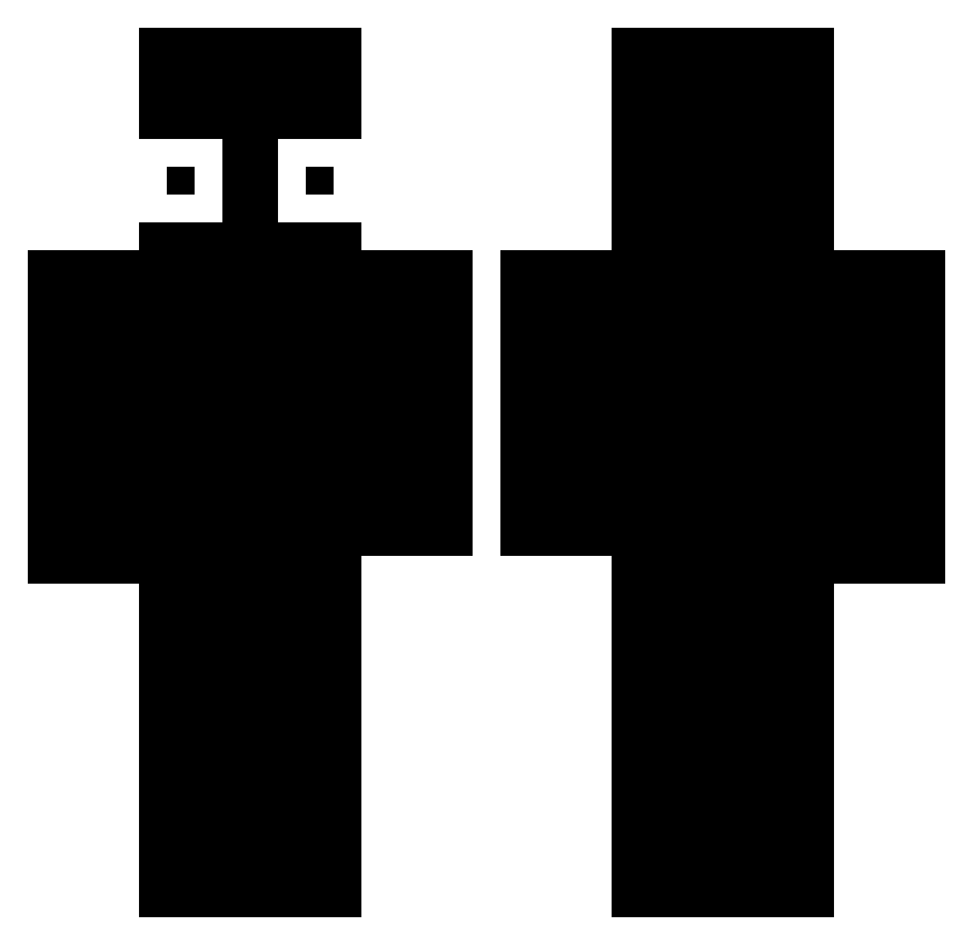 Wanabana123 Minecraft skin, front and back view