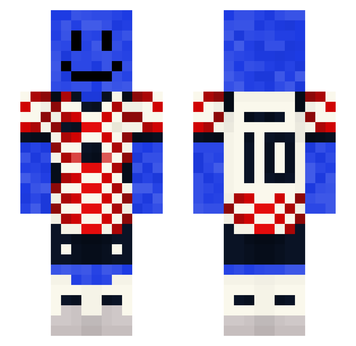 Autamise Minecraft skin, front and back view