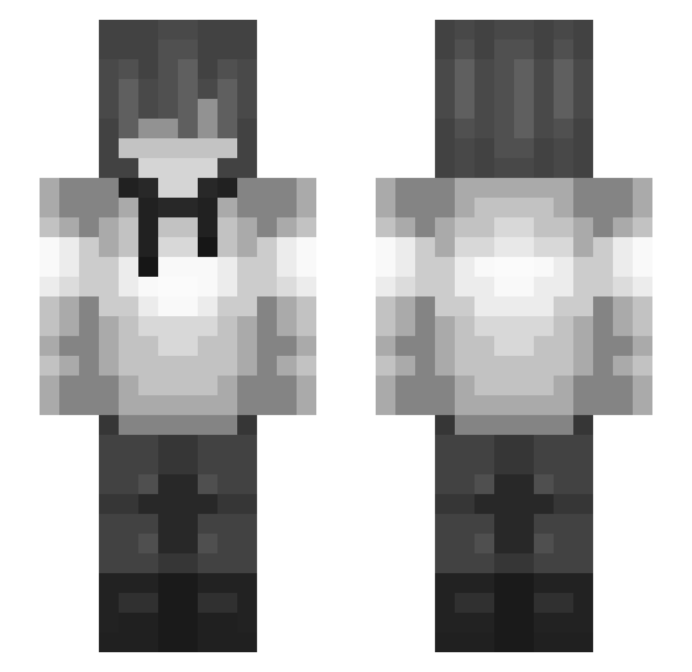 Zzatex Minecraft skin, front and back view