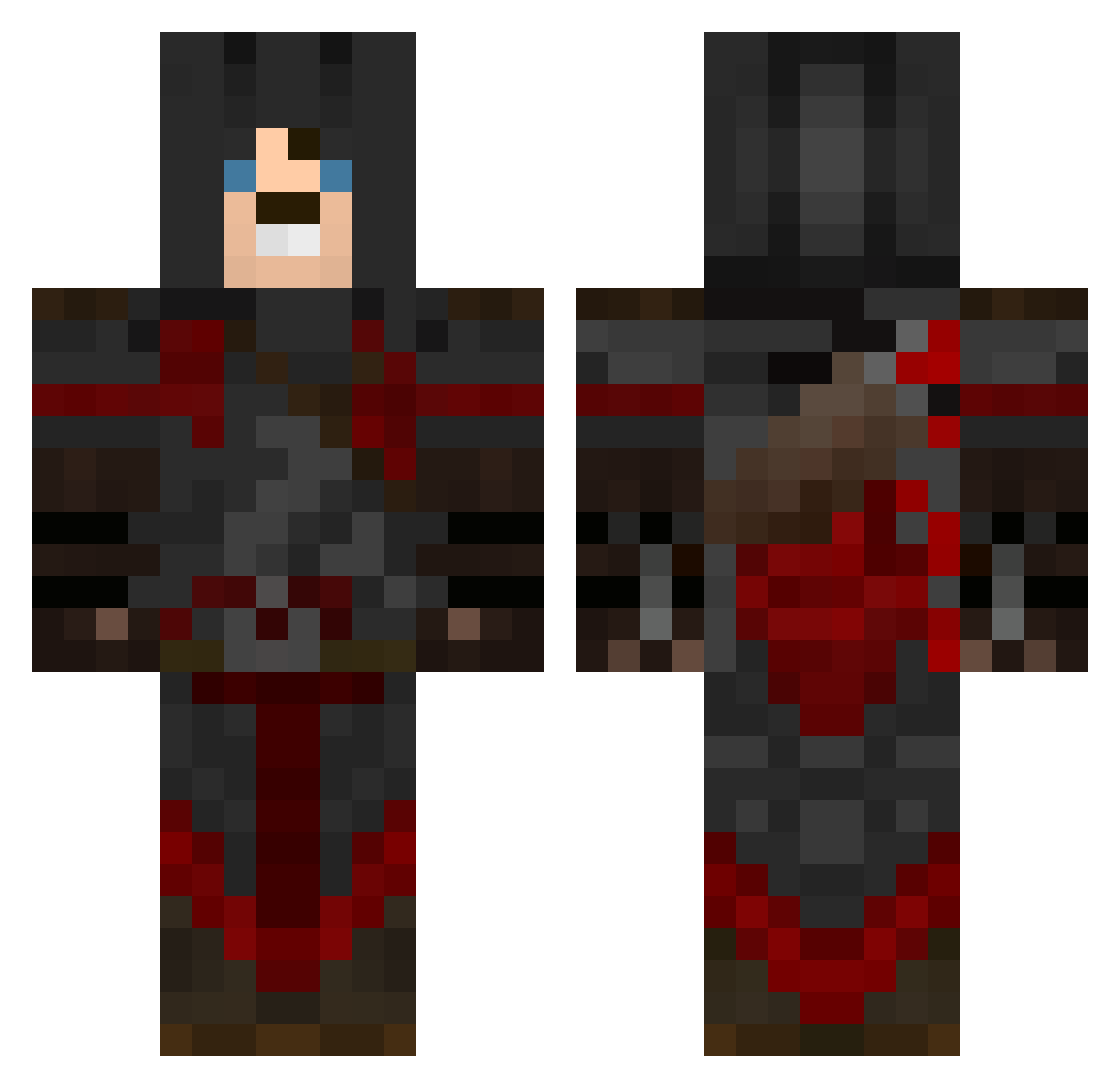 r0xaNe Minecraft skin, front and back view