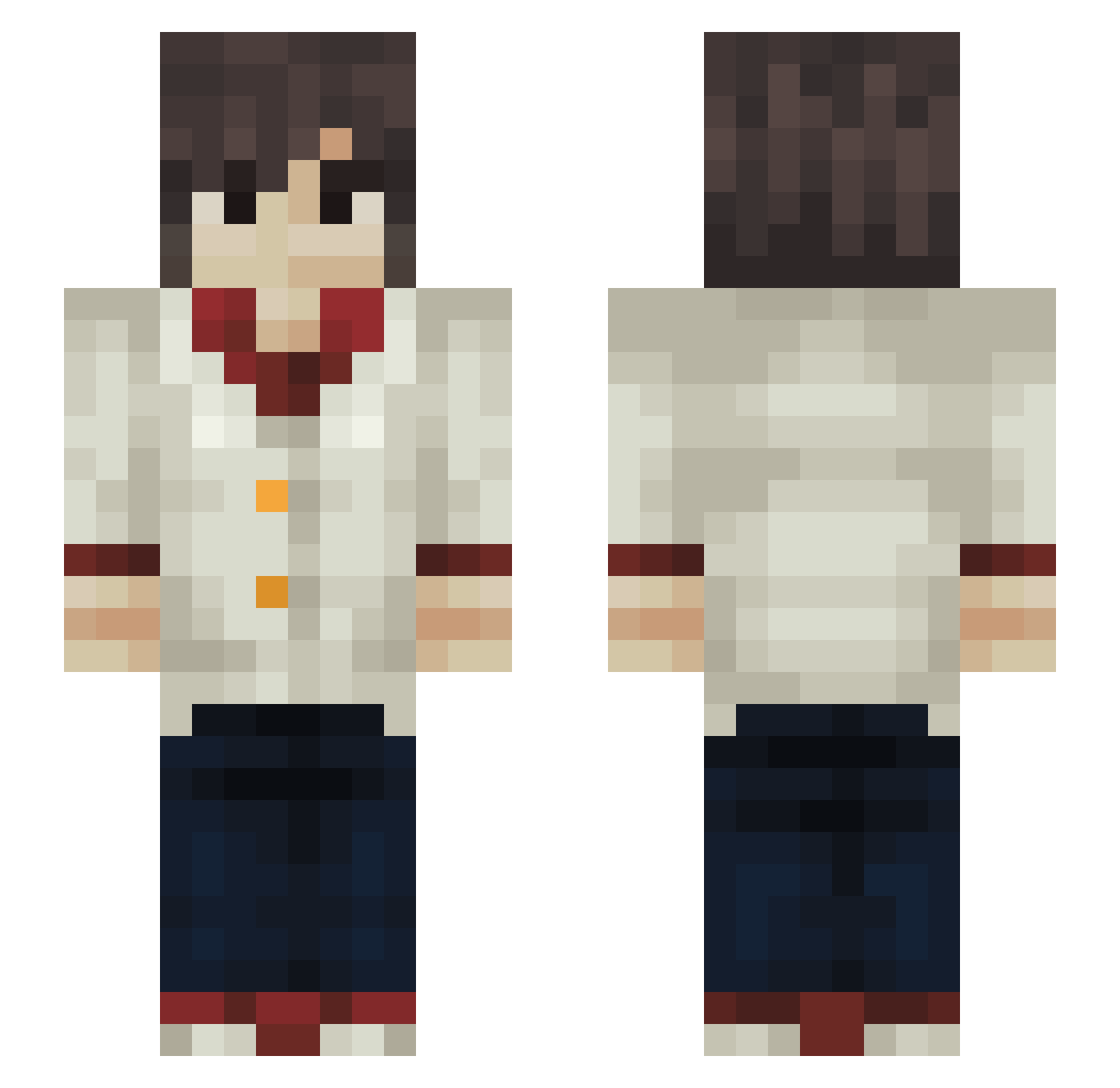 LemonBebra Minecraft skin, front and back view