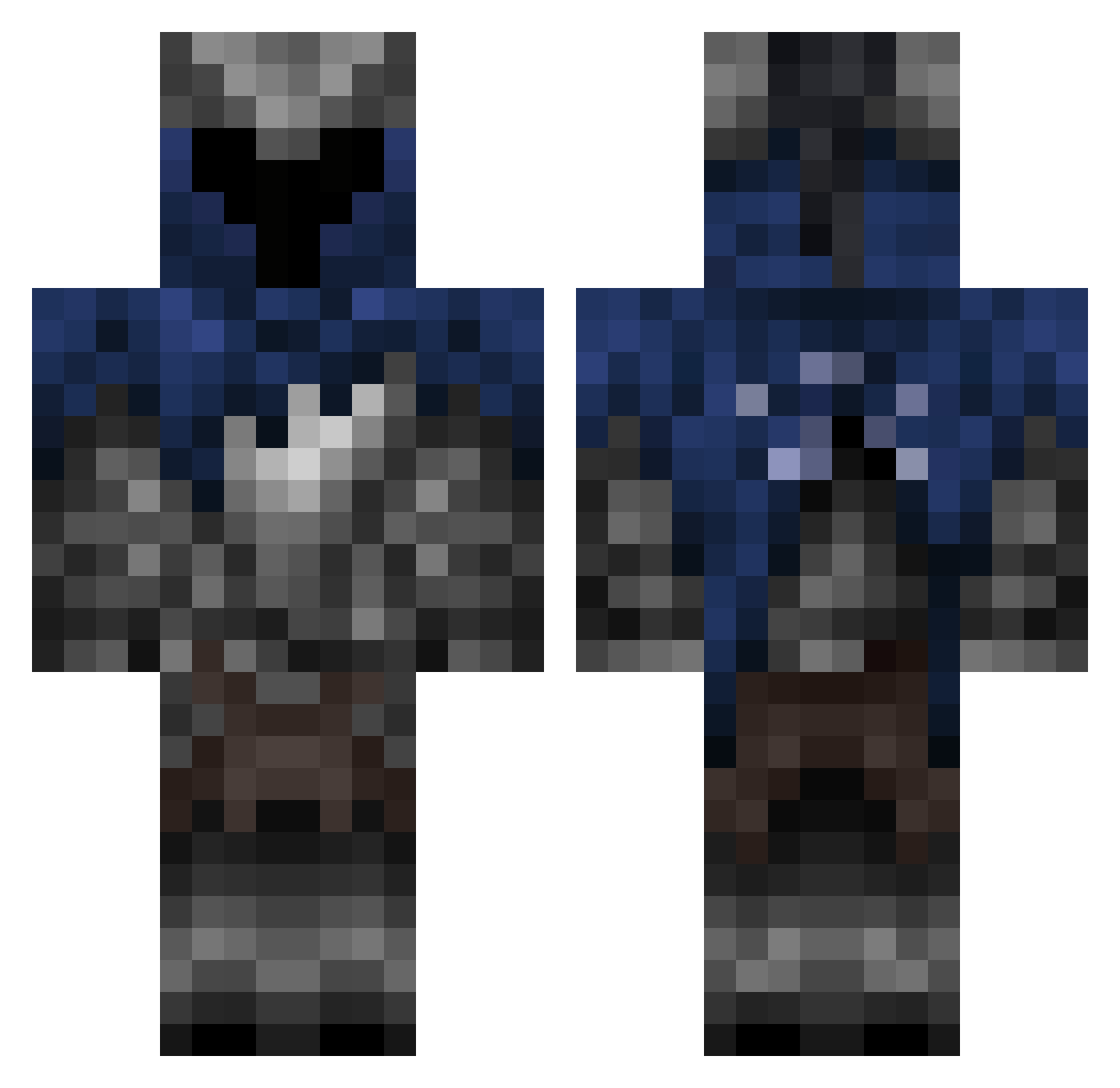 Cheezpiza Minecraft skin, front and back view