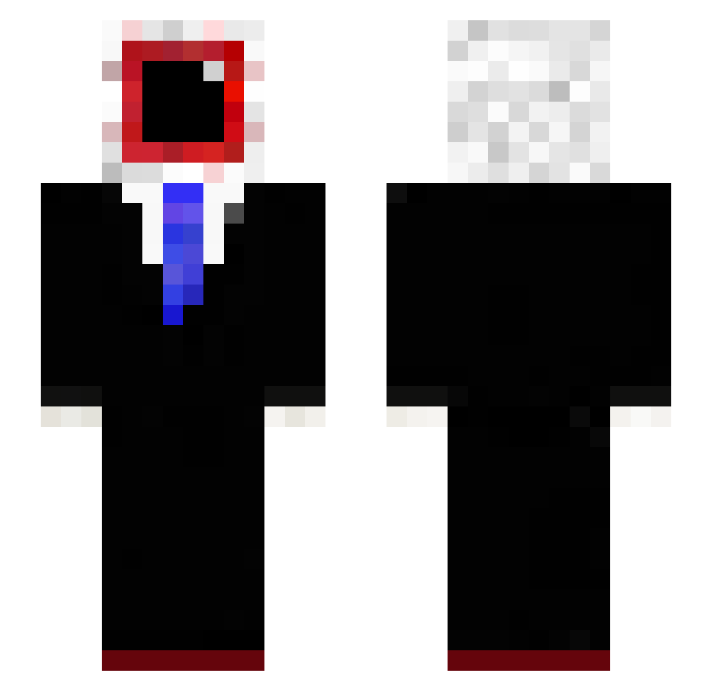 StressGirl Minecraft skin, front and back view