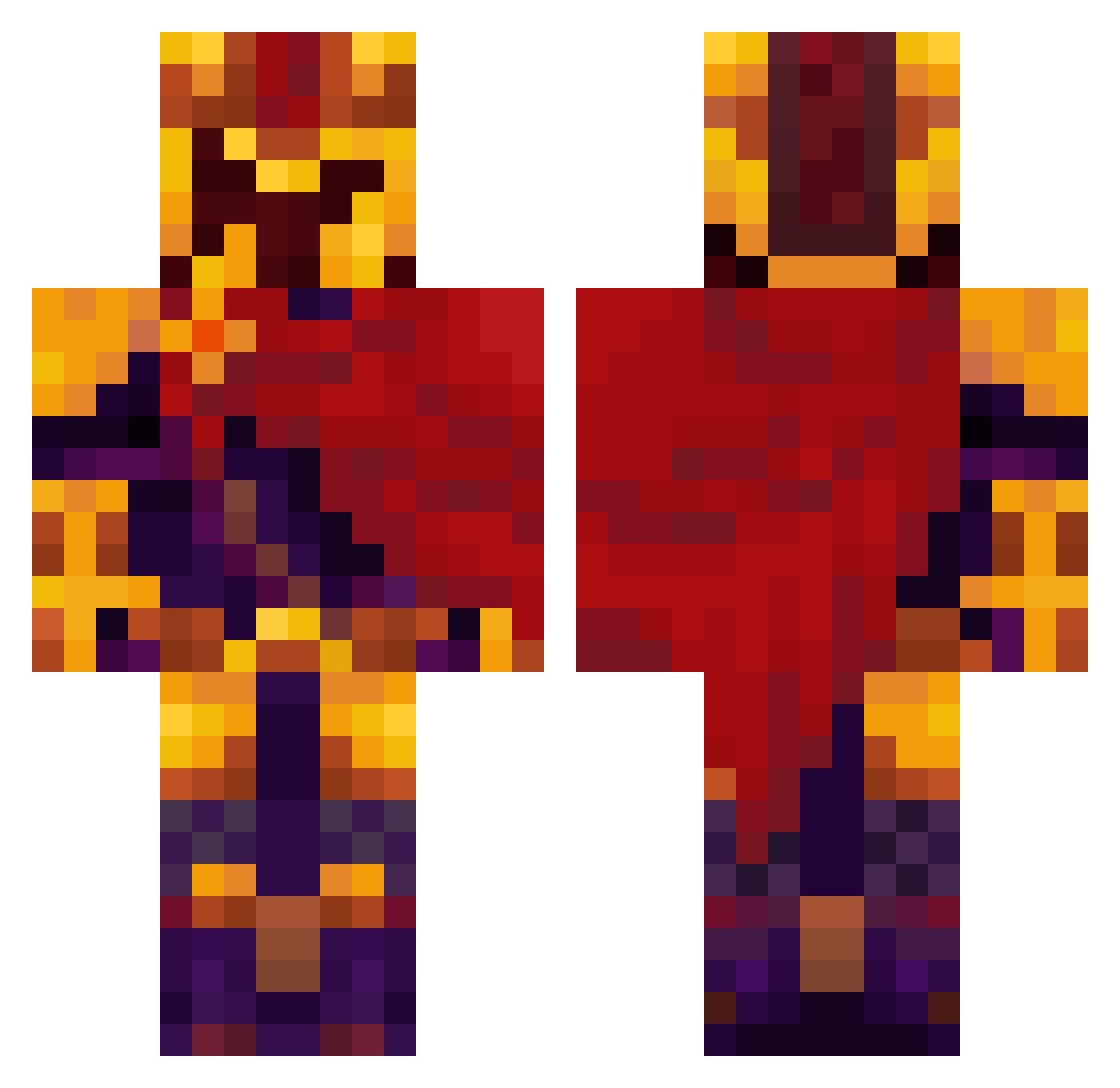 McGriffle Minecraft skin, front and back view