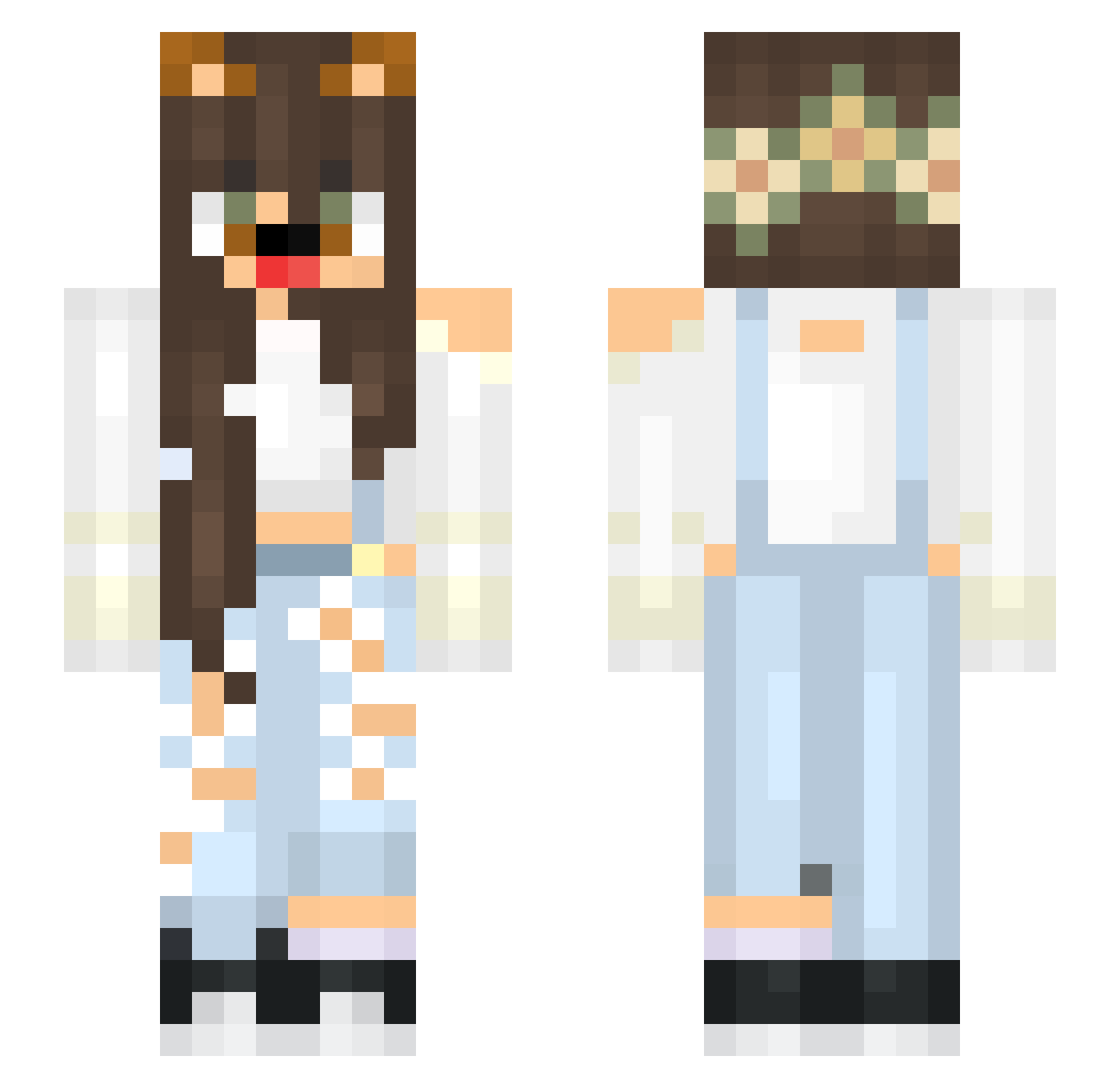Aurally Minecraft skin, front and back view