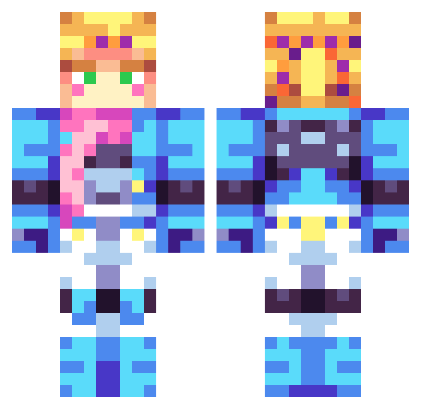 S_p_o_o_k_s Minecraft skin, front and back view