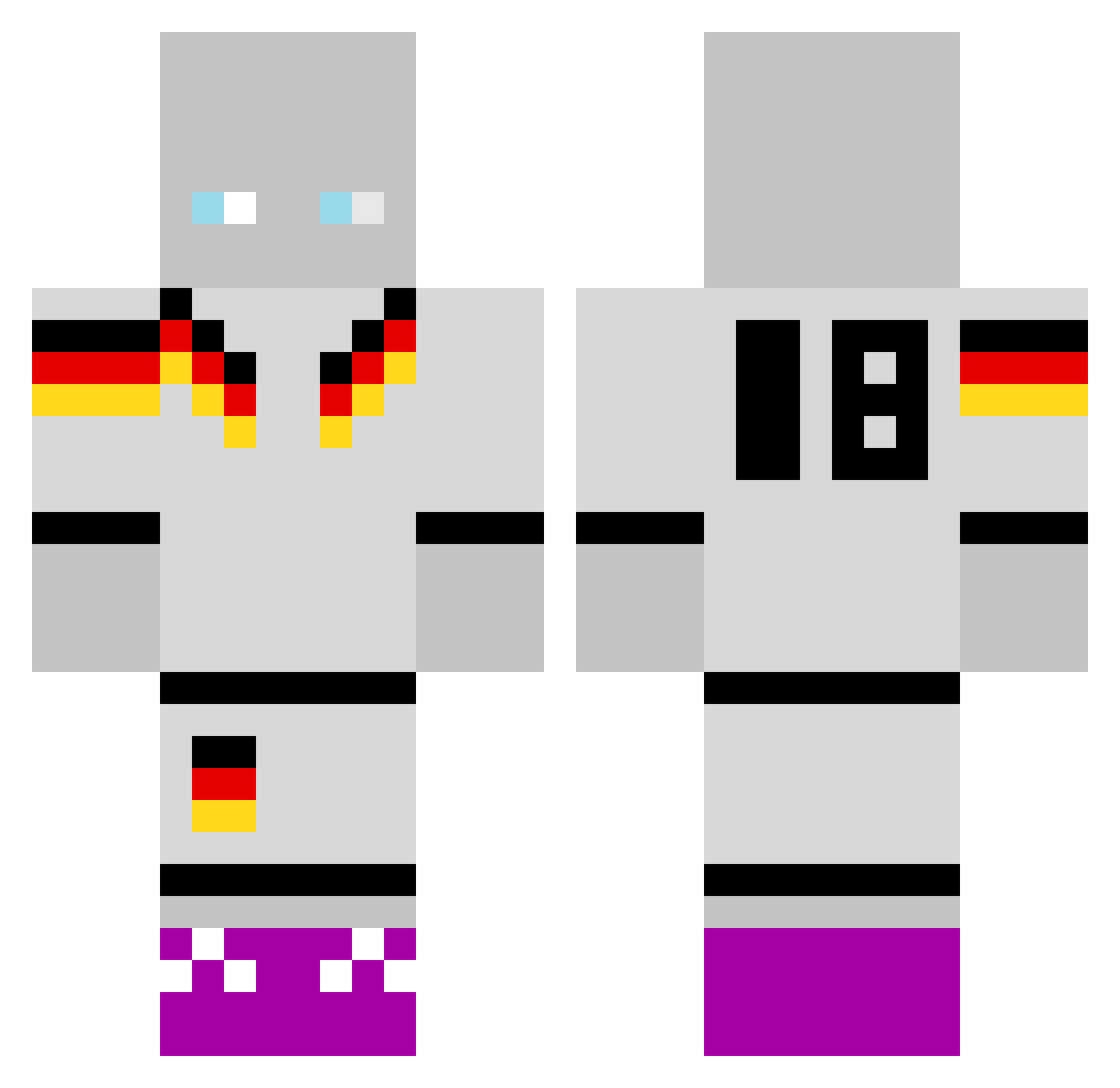 matschex Minecraft skin, front and back view