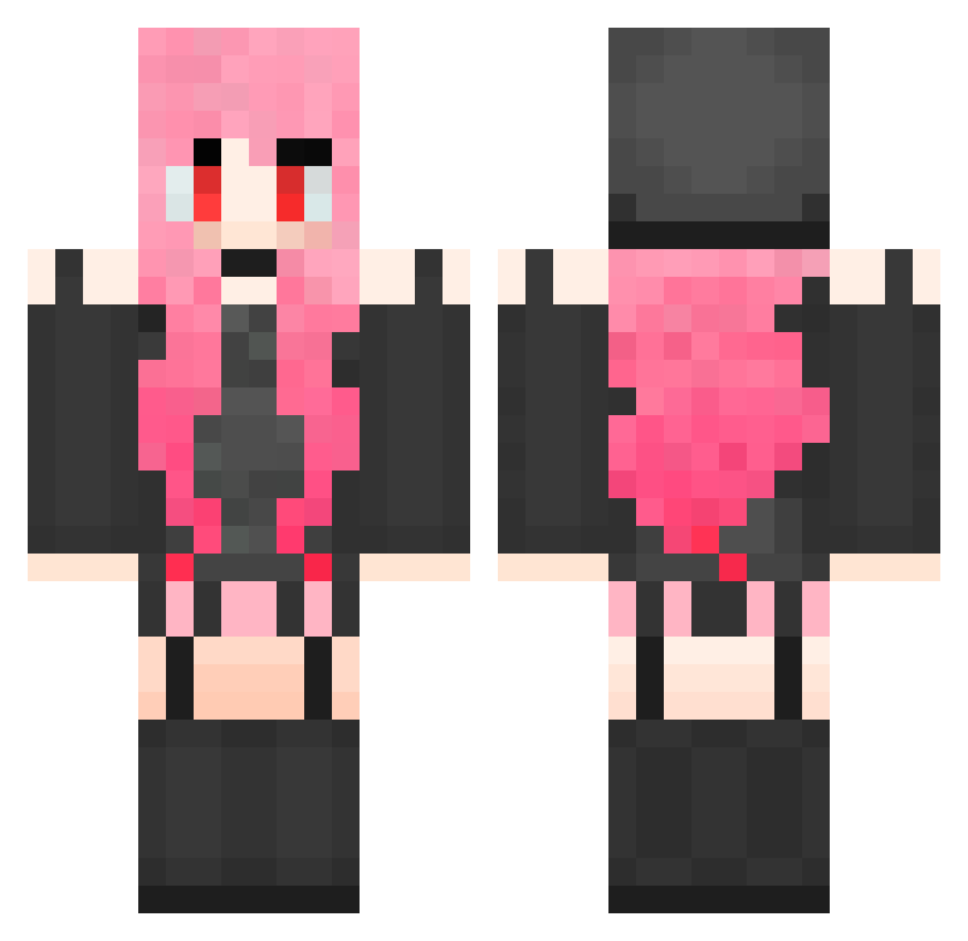 Spermatophobia Minecraft skin, front and back view